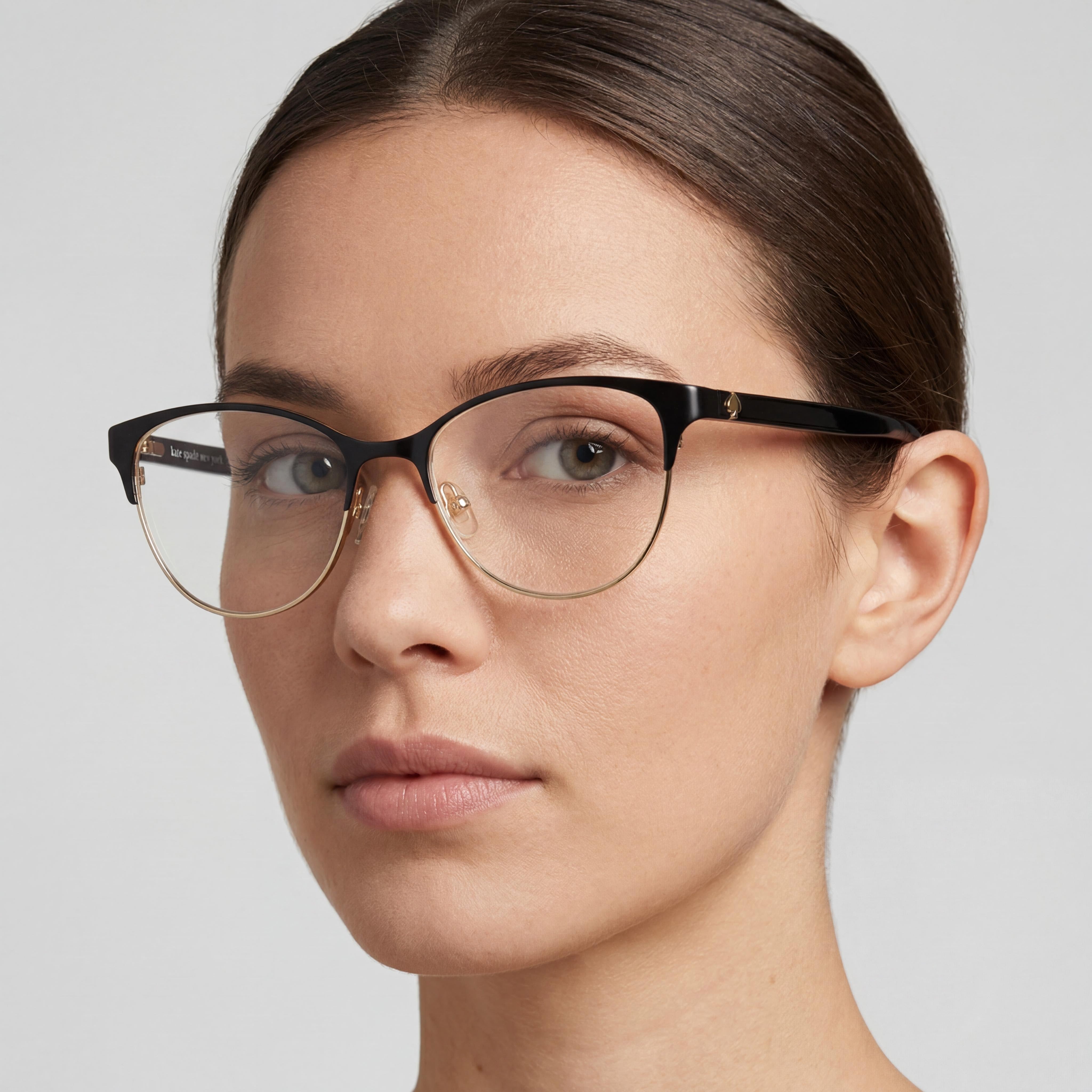 Kate Spade New York HADLEE Gafas de acero inoxidable con montura ojo de gato negra para mujer, talla 52, Photo 4