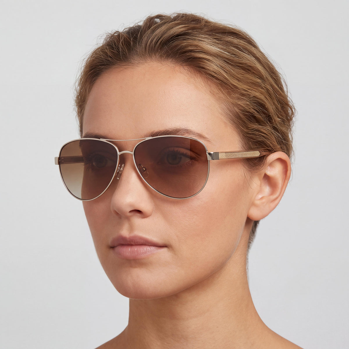 kate spade new york Women's Pilot Stainless Steel Gold Brown Gradient Brown Gradient Polarized UV Sunglasses 57-12-140, Photo 3