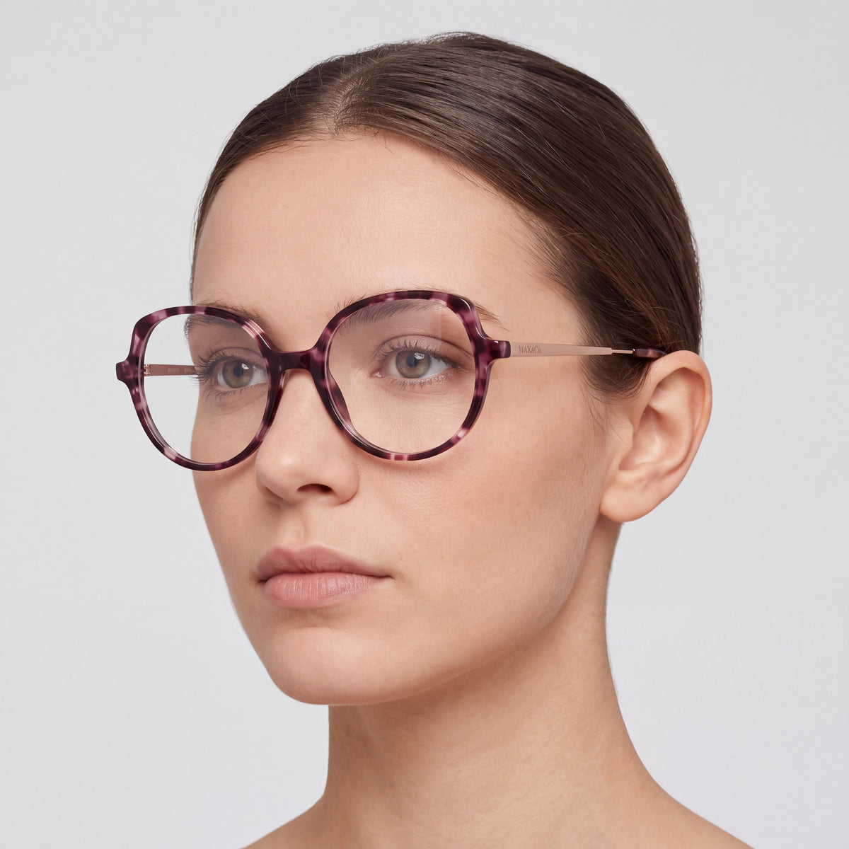 Gafas graduadas casuales para mujer Max & Co. con montura de plástico habana de colores, 50 mm de ancho de lente, 18 mm de ancho de puente, 140 mm de longitud de varilla, Photo 4