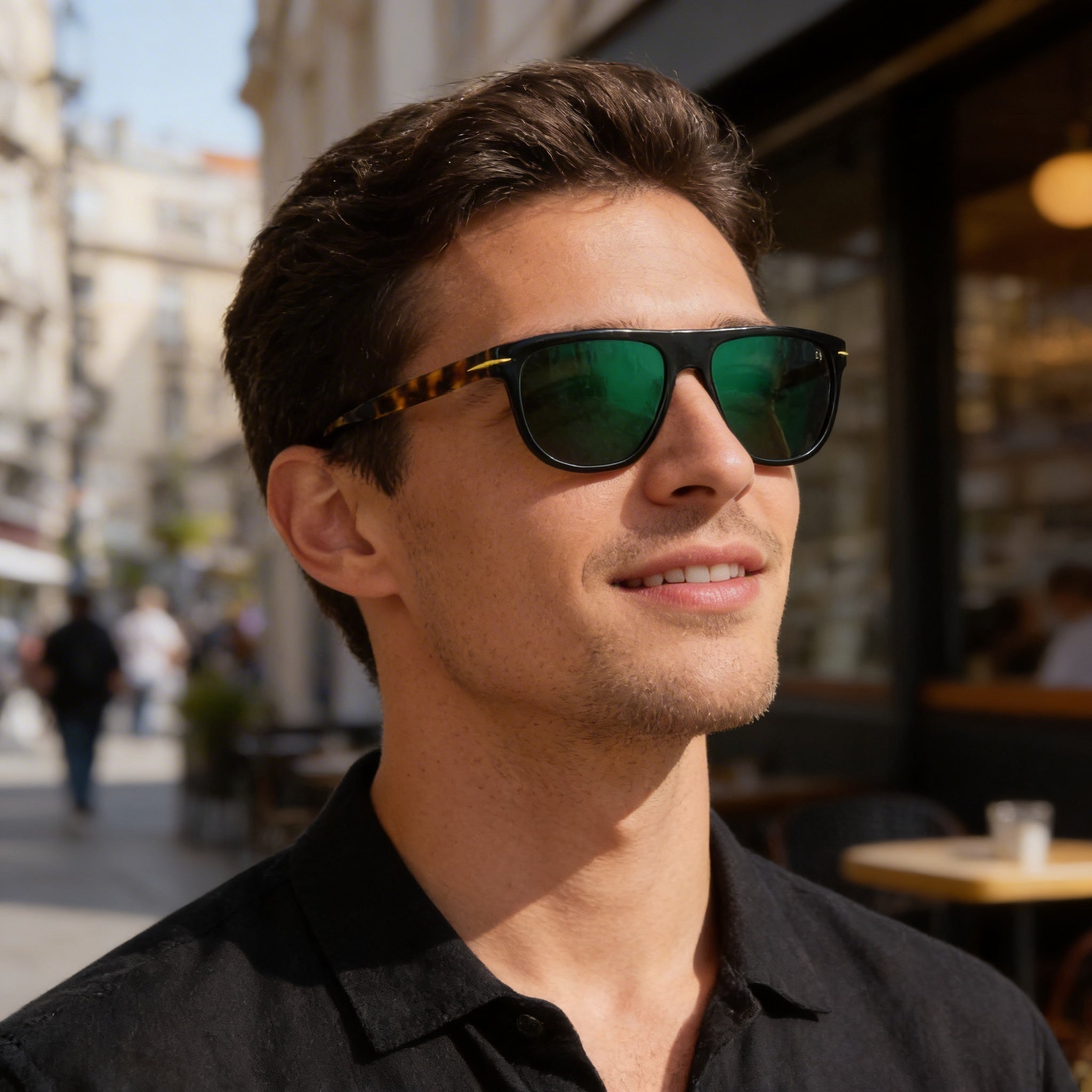David Beckham DB 7111/S Black Square Sunglasses for Men, 56mm, Photo 5