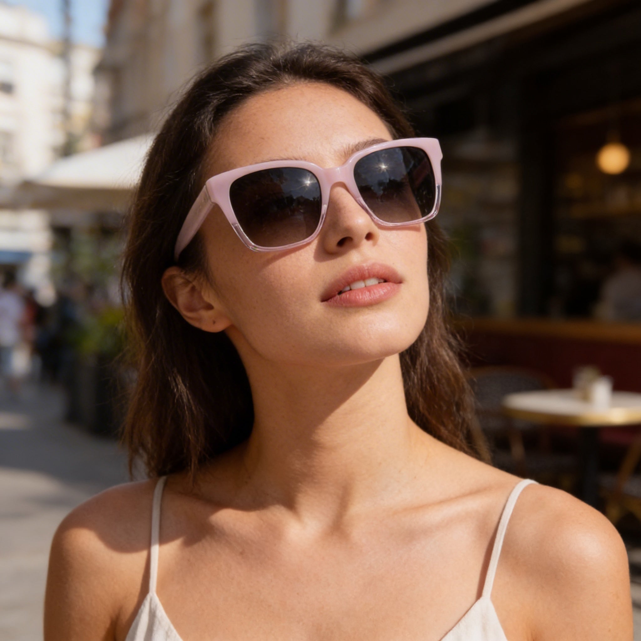 Kate Spade New York HARLOW/G/S Women's Casual Violet Brown Acetate Brown Gradient Square UV Protected 55mm Sunglasses, Photo 5