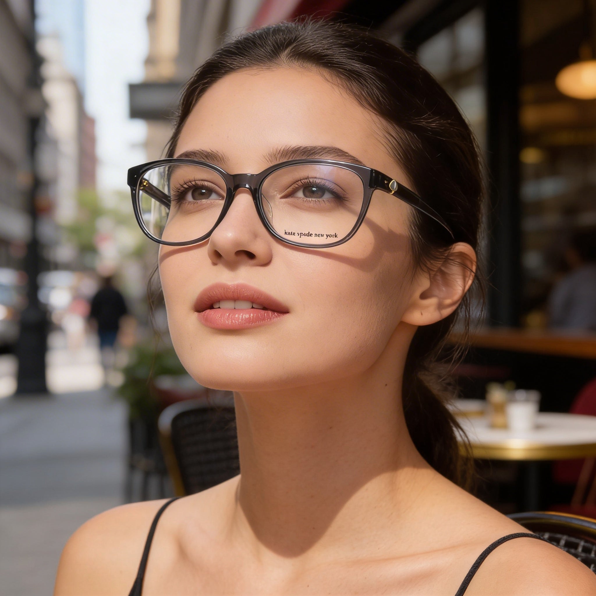 kate spade new york Fashion Glasses Women's Black Plastic Frame Clear Polycarbonate Lenses 52-16-140mm, Photo 5
