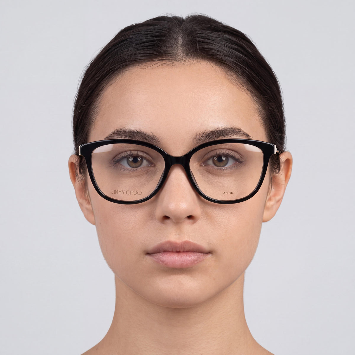 Gafas de sol no polarizadas para mujer JIMMY CHOO JC325/F, con montura octagonal de acetato negro y lentes negras, 53 mm, Photo 4