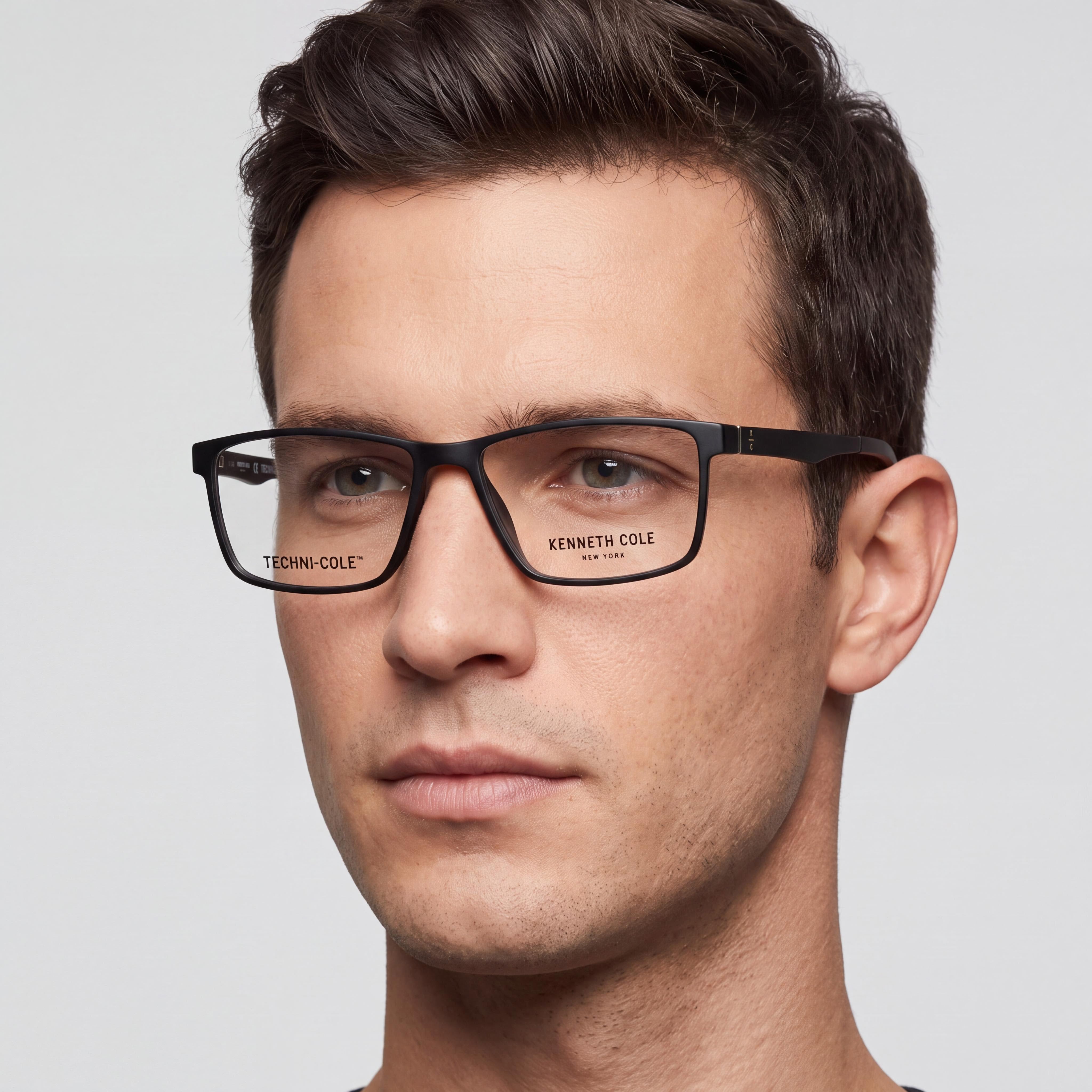 Kenneth Cole New York KC 0318 002 Men's Injected Frame Eyewear with Matte Black Finish and Polycarbonate Lenses 55mm, Photo 4