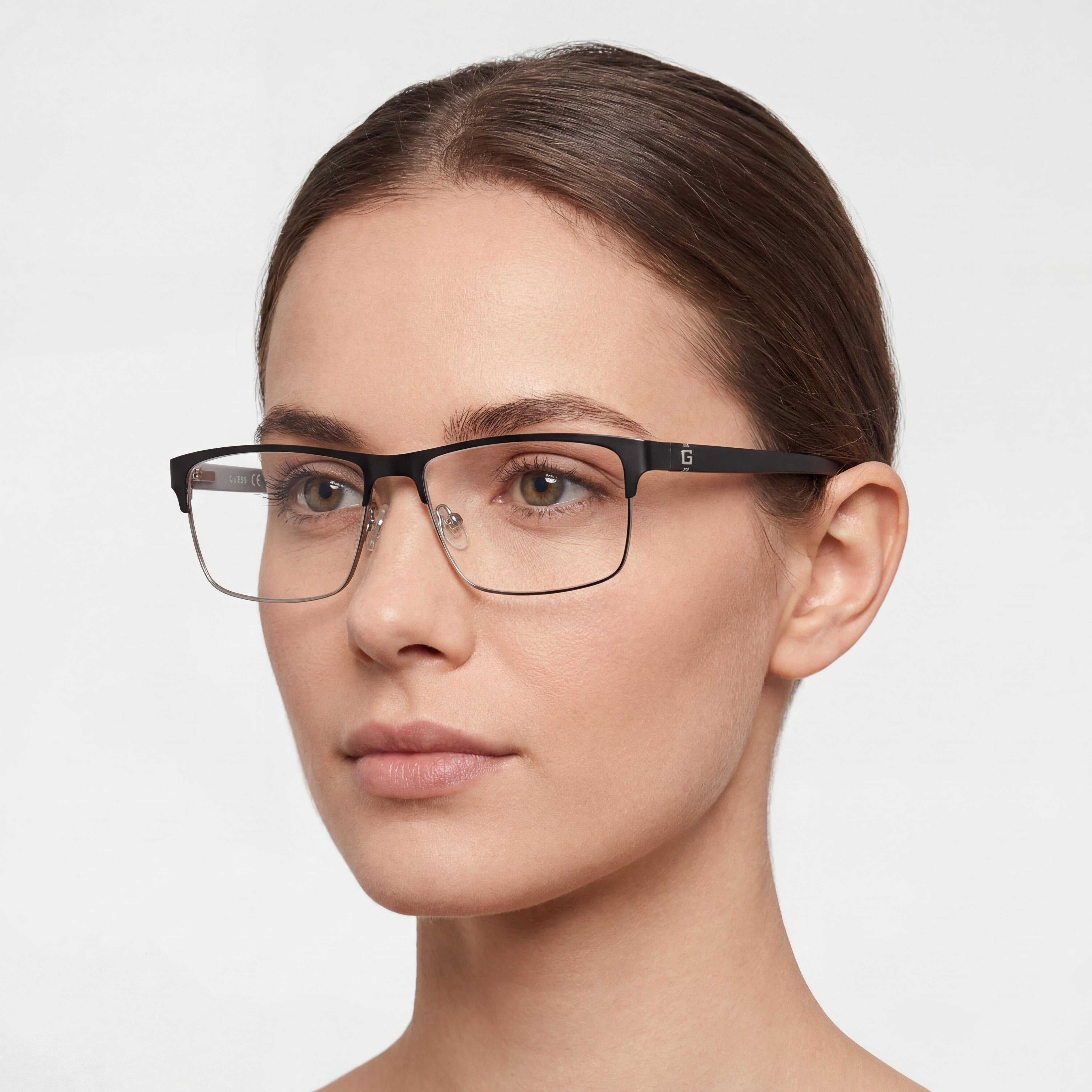 Gafas Guess GU50131 rectangulares negras mate para hombre, 55mm, Photo 5