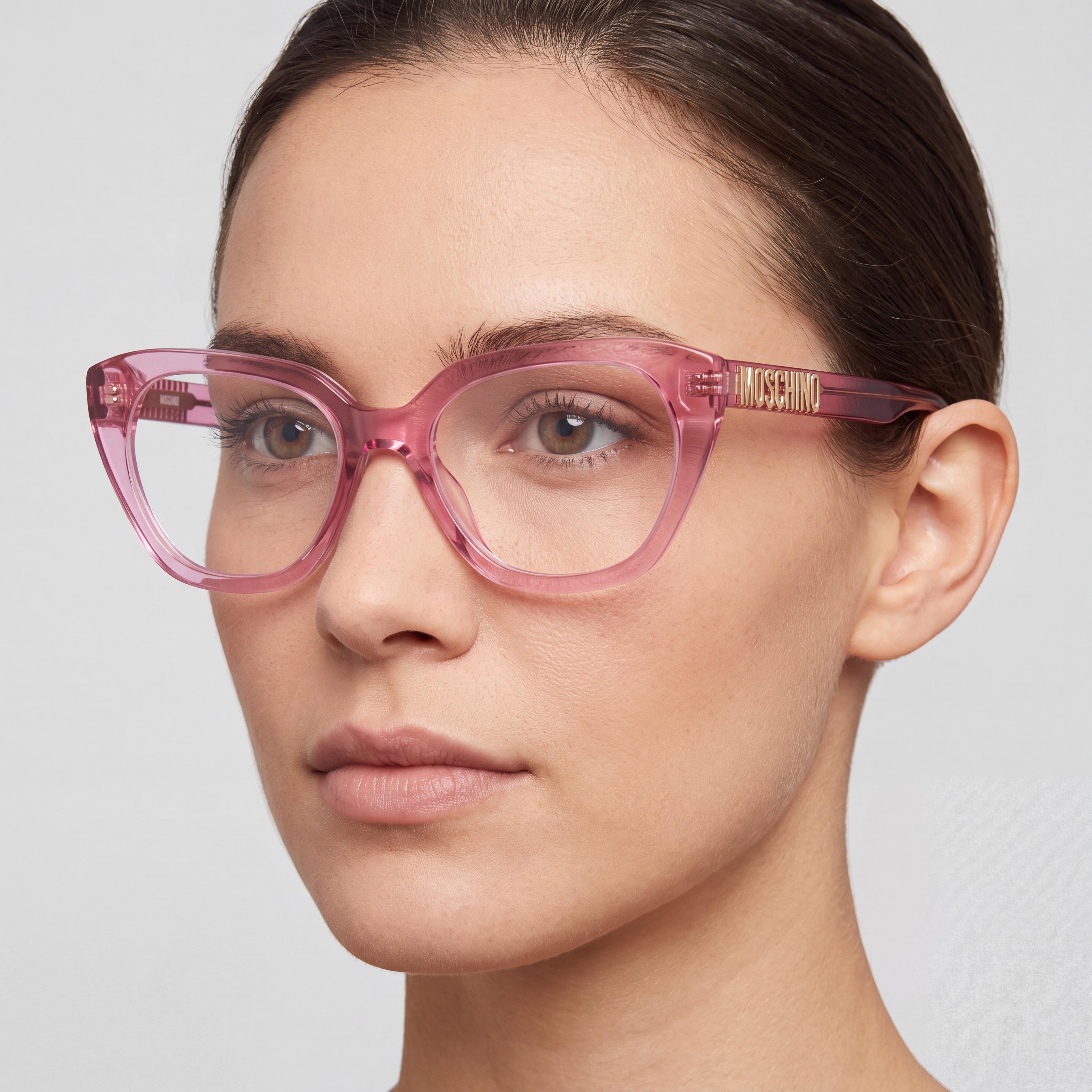 Moschino Modern Style Women's Sunglasses with Acetate Frame in Fuchsia and Fuchsia Lenses, Size 51-17-140mm, Photo 4