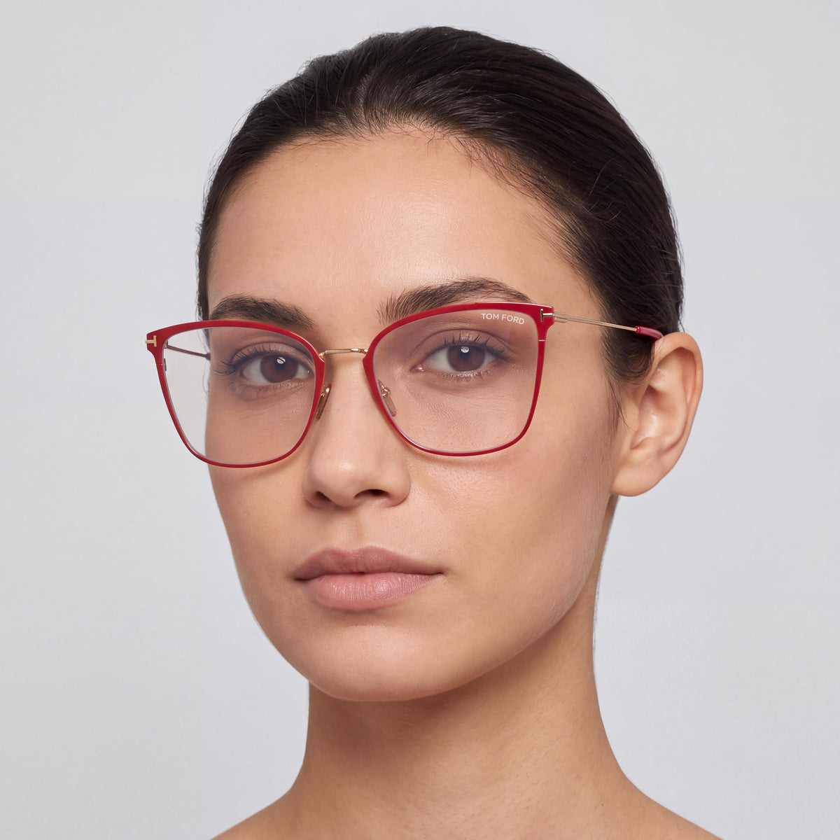 Tom Ford Modern Women's Shiny Fuchsia Metal Frame Eyeglasses with Blue-Light Block Lenses 56mm, Photo 3