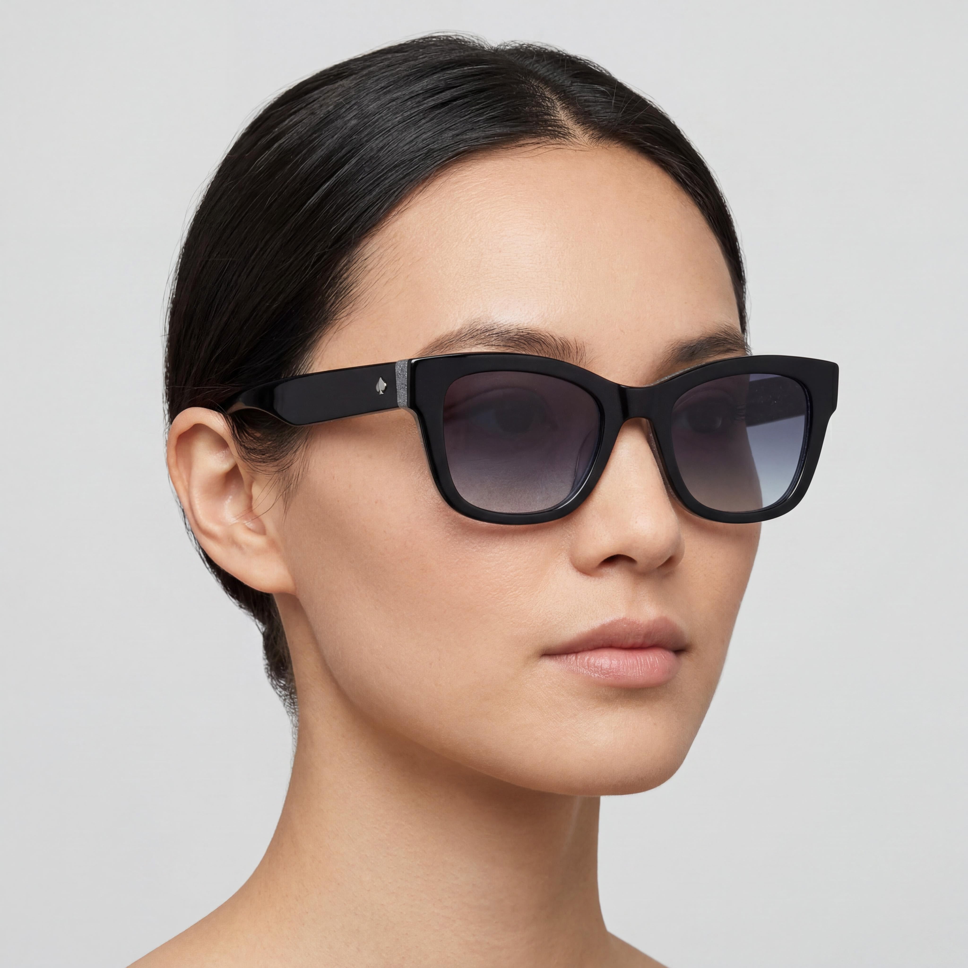 kate spade new york Casual Women's Black Glitter Grey Plastic Frame UV Protection Sunglasses 50mm, Photo 4