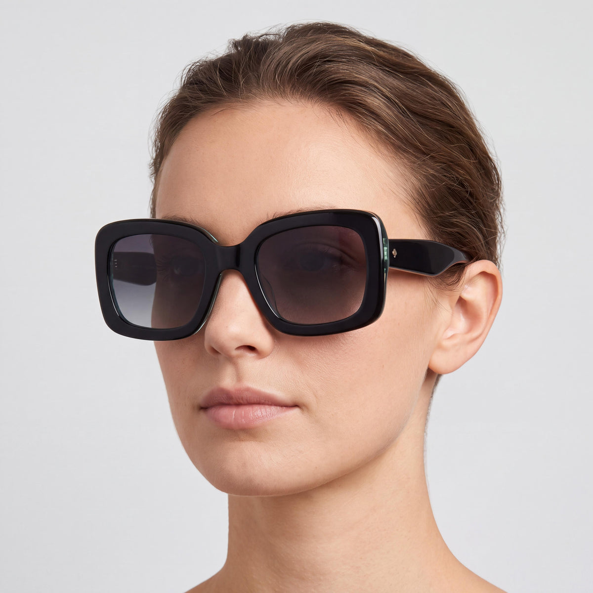 kate spade new york Bellamy/S Women's Plastic Frame Sunglasses, Black Dark Grey Shaded Gradient Lenses, 100% UV Protection, 52mm, Photo 3