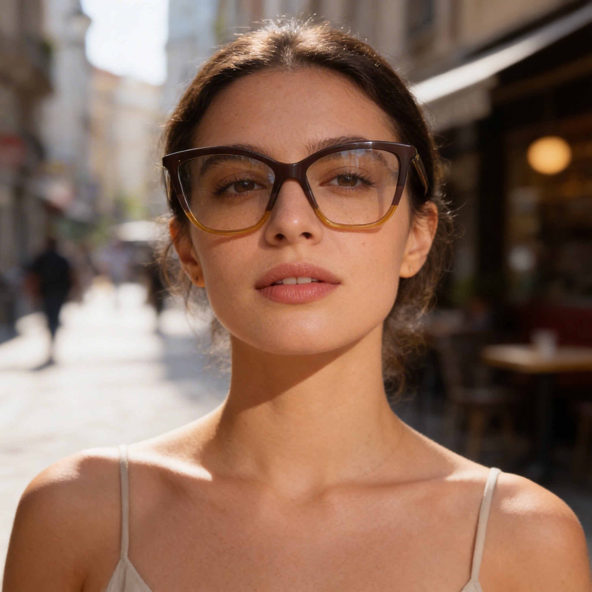 Gafas de sol unisex Calvin Klein Modern con montura de acetato en marrón oscuro/marrón/caramelo, ancho de lente de 53 mm, Photo 5
