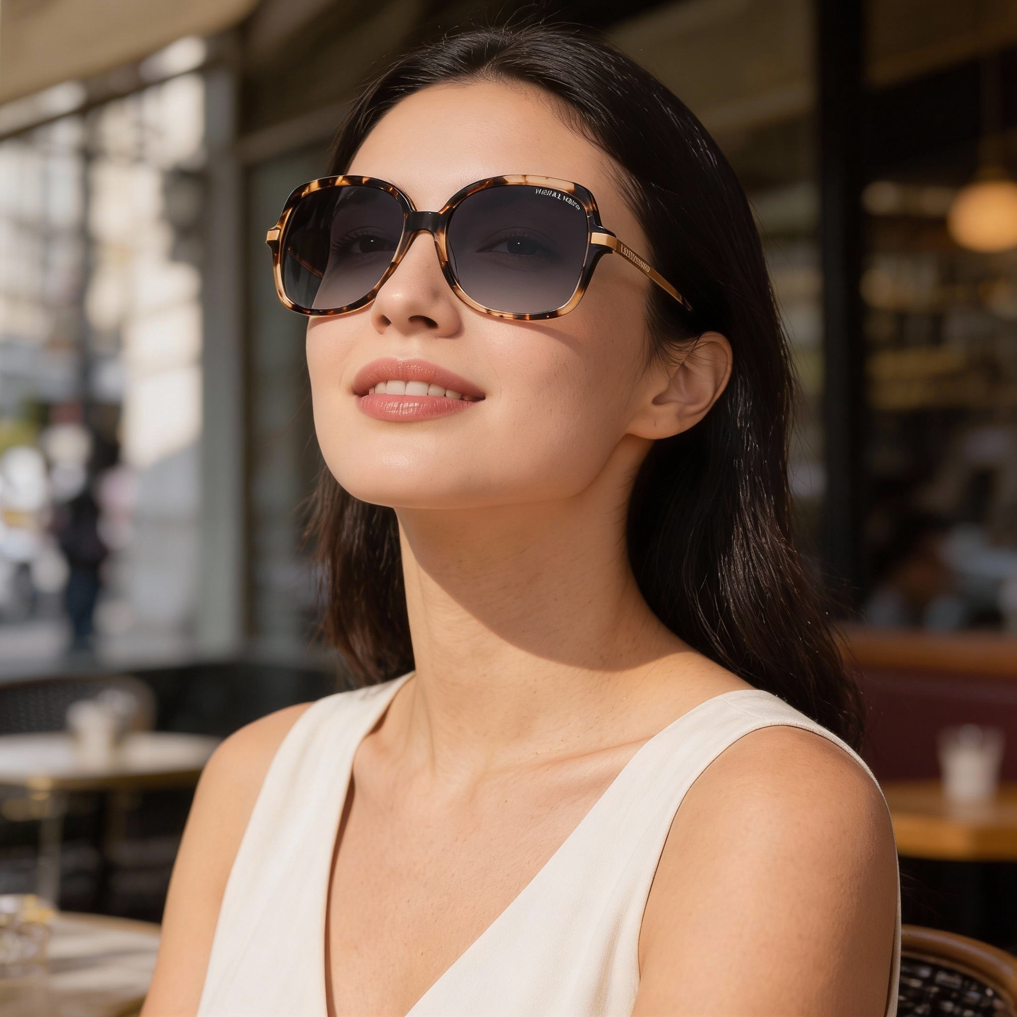 Michael Kors ADRIANNA II 316213 57 Women's Pink Tortoise Light Grey Gradient Non-Polarized UV Sunglasses, Photo 5