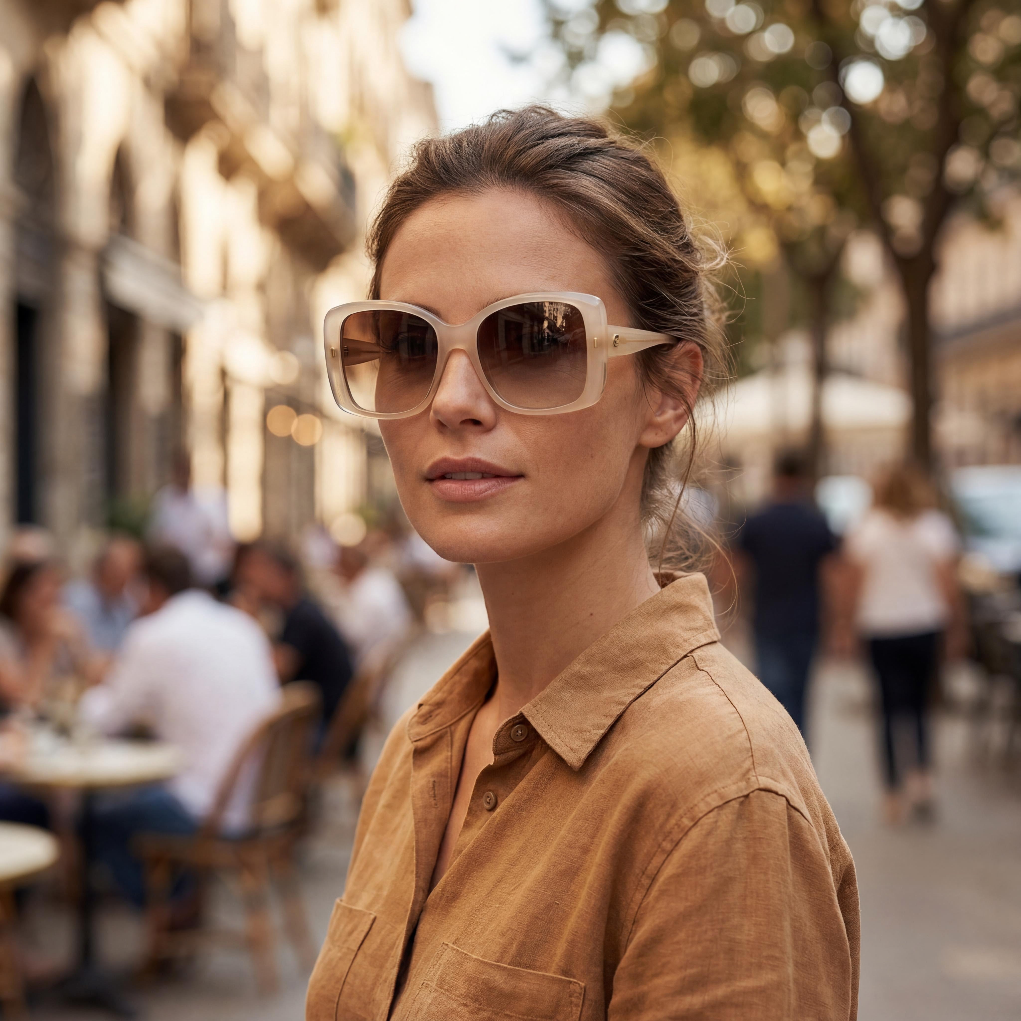 Carrera Women's Casual Ivory Plastic Frame Brown Shaded UV Protection Non-Polarized 56mm Sunglasses, Photo 6