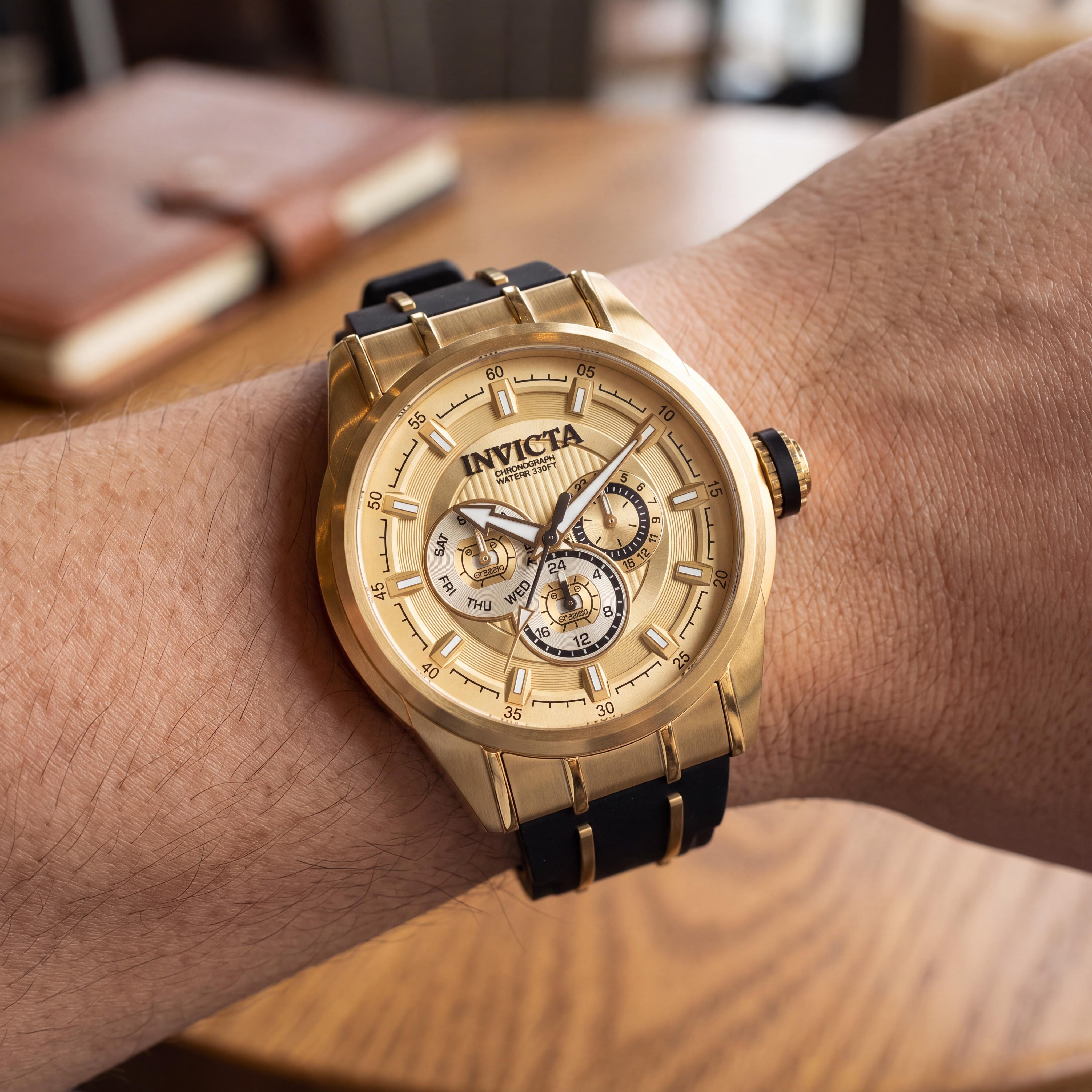 Invicta Speedway 49056 Unisex Quartz Stainless Steel Gold 48mm 10 ATM Water Resistant Watch, Photo 4