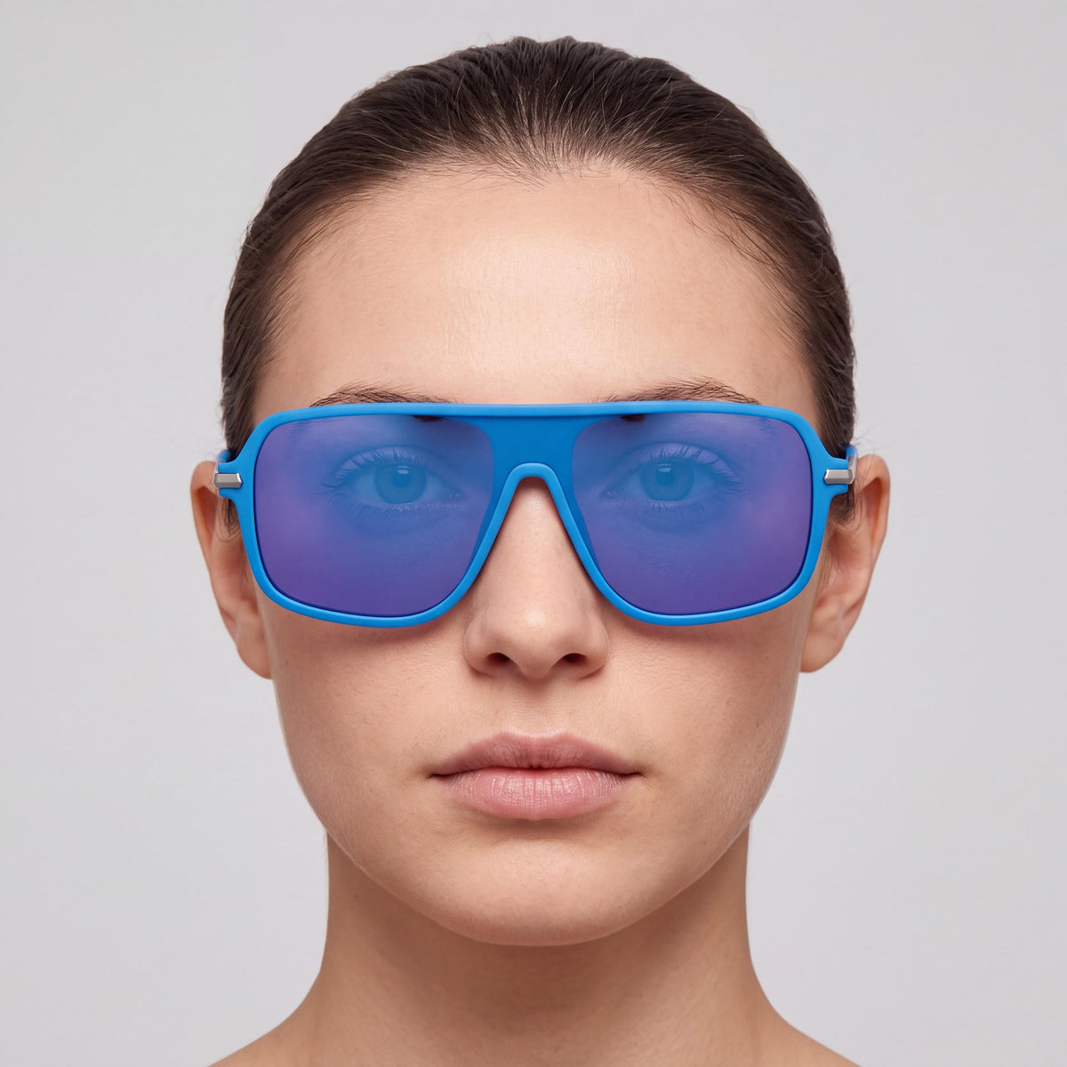 adidas Unisex Sunglasses with UV Protection, Matte Light Blue Plastic Frame, Blue Mirror Lenses, Photo 3