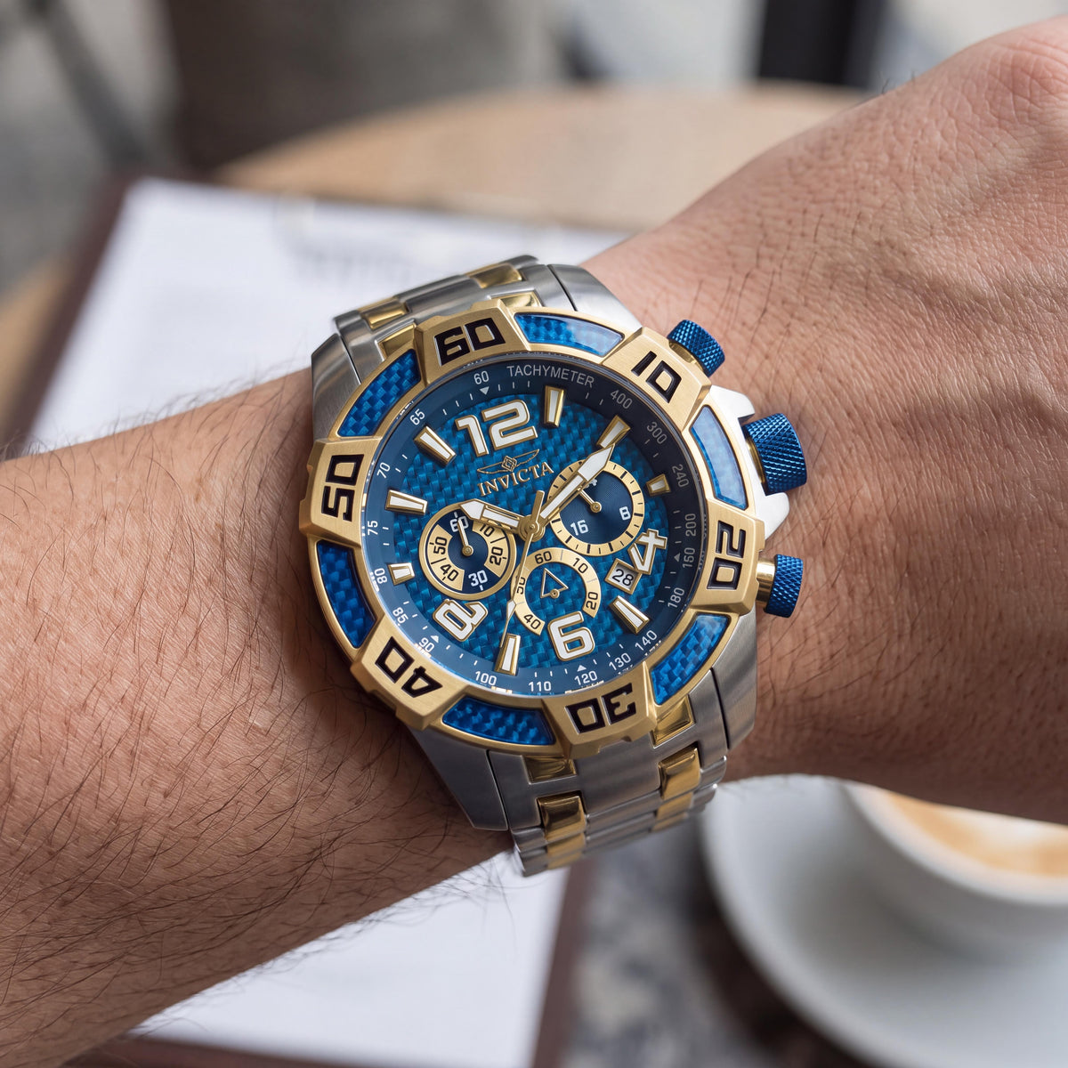 Invicta Pro Diver SCUBA Diver Reloj de Cuarzo para Hombre con Caja de Acero Inoxidable, Esfera Azul 50mm, Photo 3