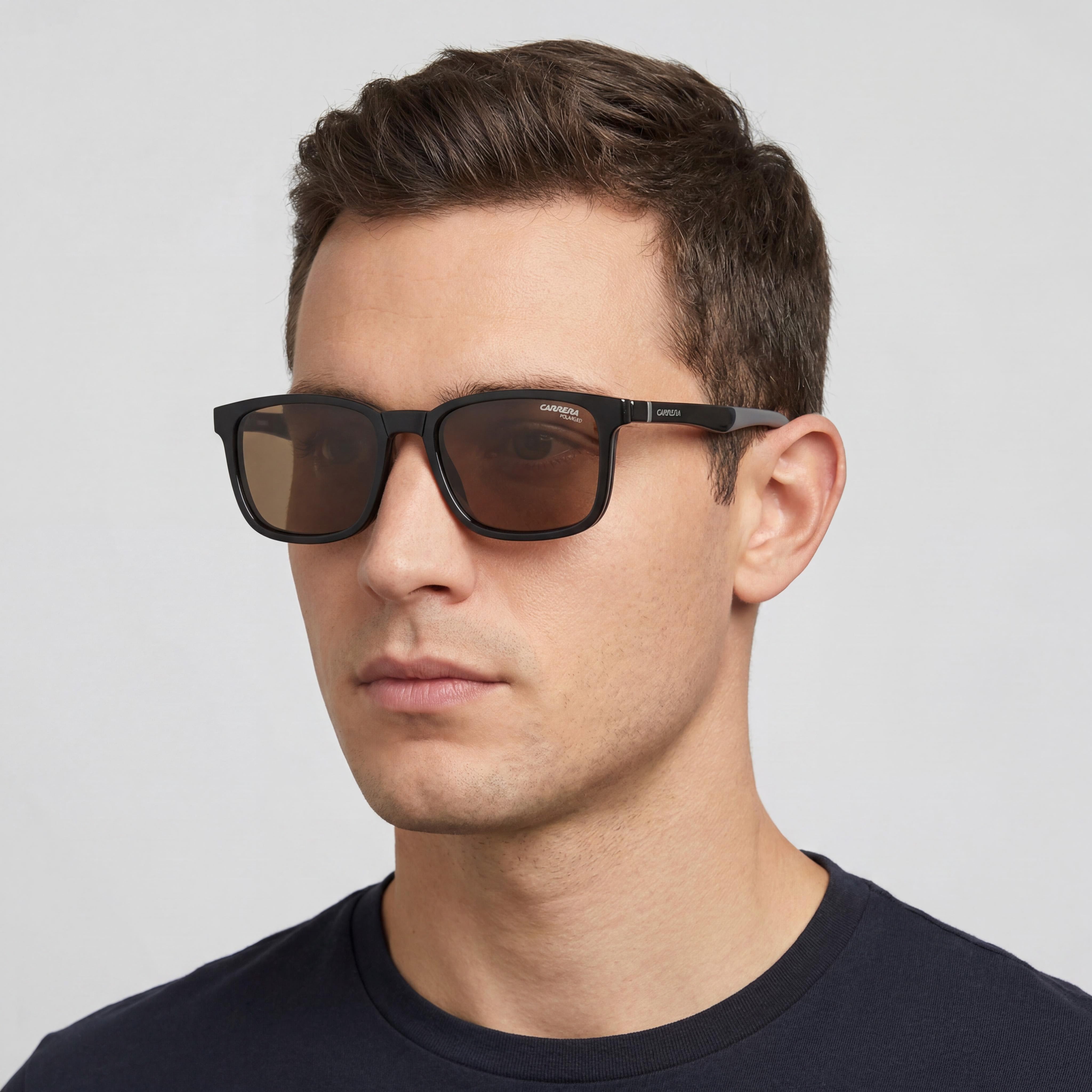 Gafas de sol unisex Carrera CA-8045-CS con clip en negro/marrón, inyección de propionato y protección UV 100 % (lente bronce de 53 mm), Photo 4
