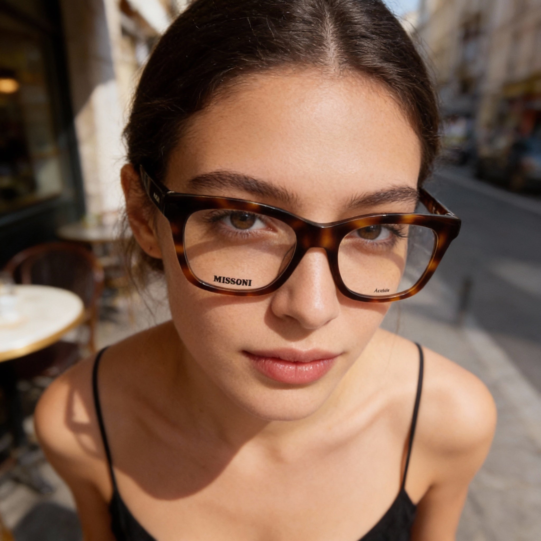 M Missoni Modern Women's Acetate Frame Eyeglasses with Polycarbonate Lenses, Havana, 50mm Lens Width, Photo 4