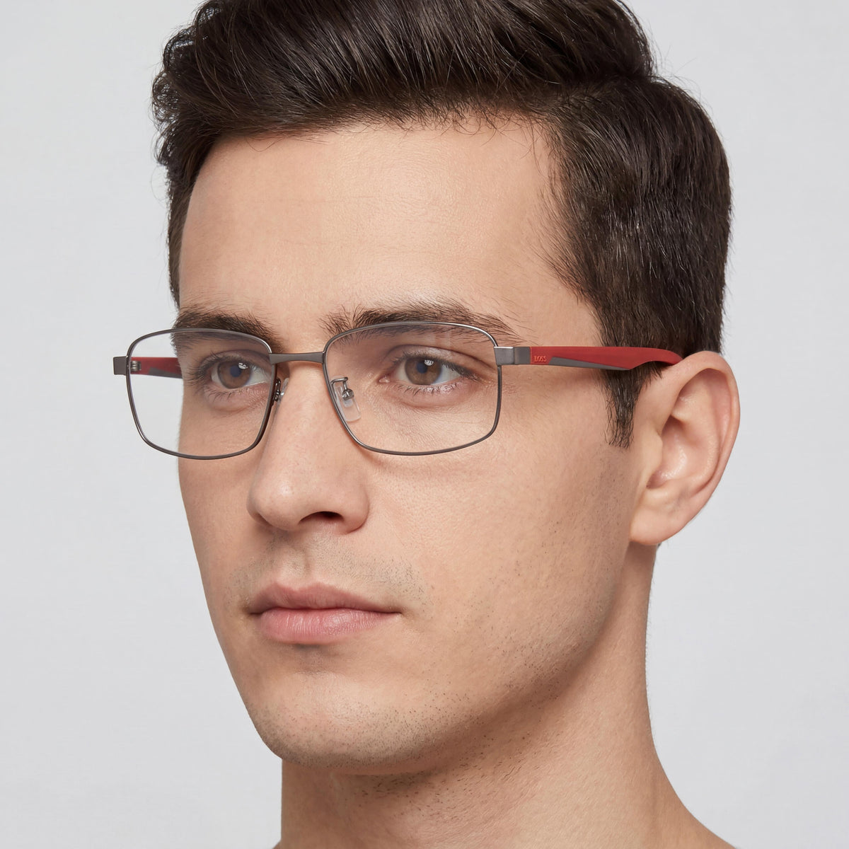 Hugo Boss 1470/f Montura Rectangular para Gafas, Aleación de Acero, Unisex, Rutenio Oscuro Mate, 57mm, Photo 5