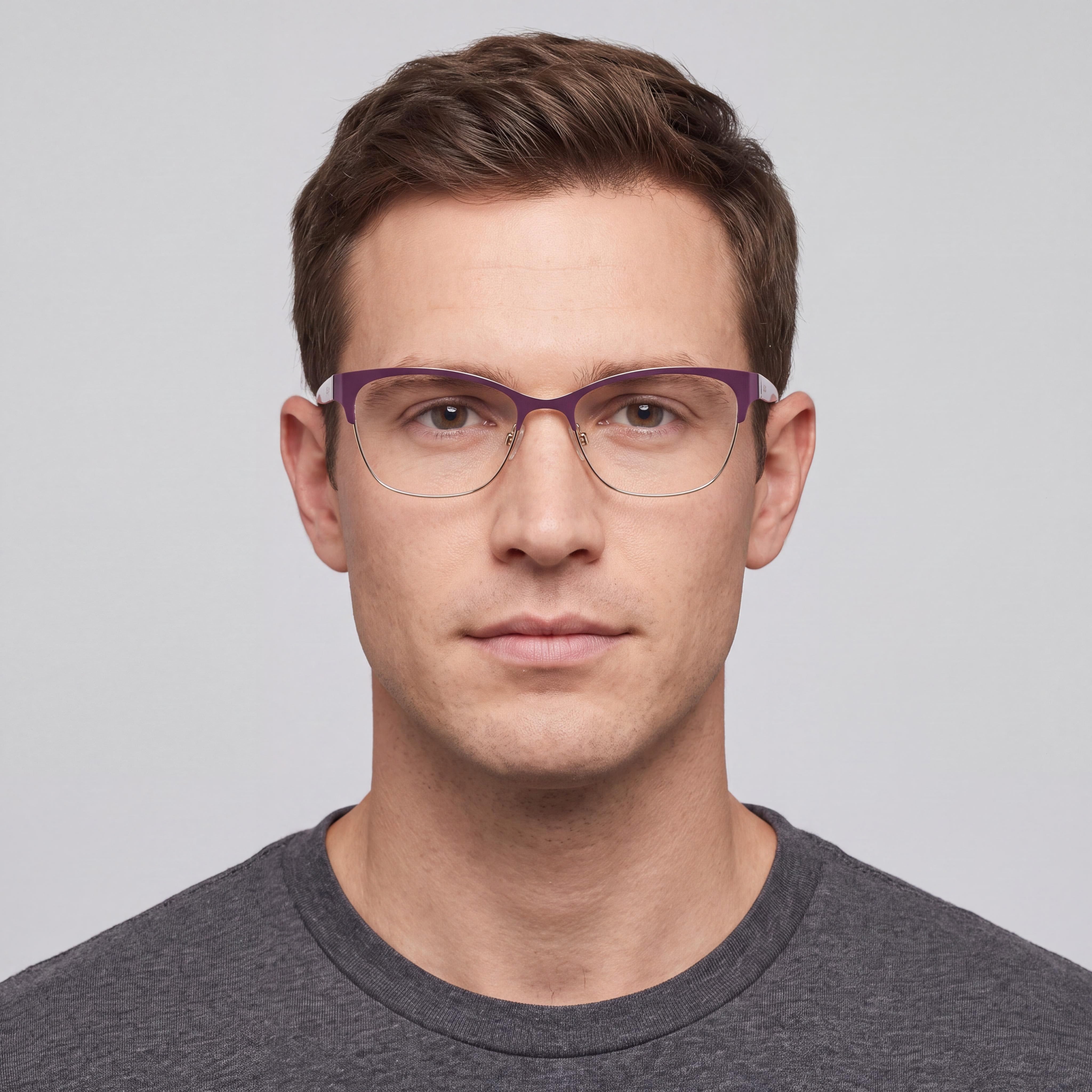 bebe Bb5196 Men's Metal Eyeglasses Frames for Lenses in Plum, Lens Width 52mm, Bridge 16mm, Temple 135mm, Photo 5