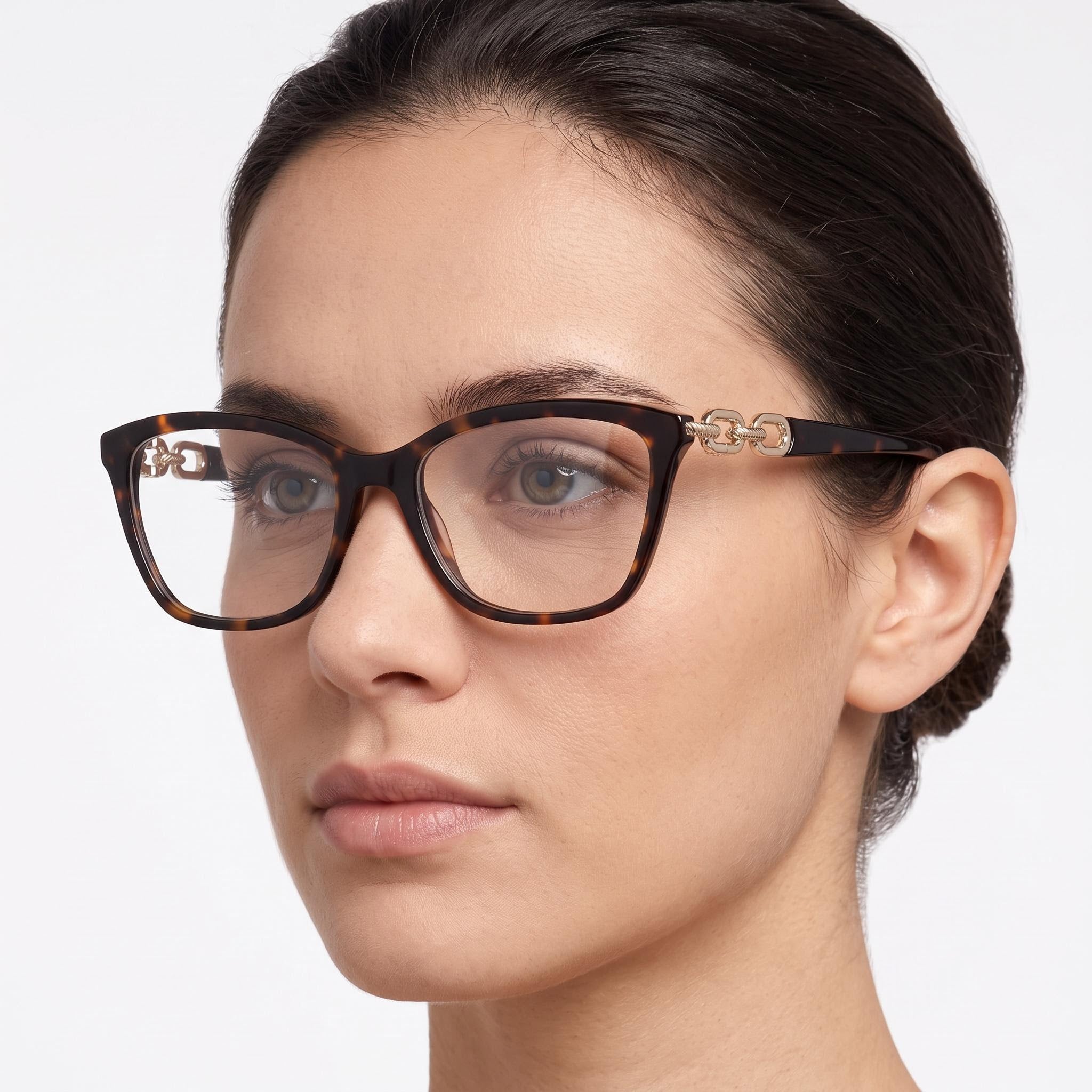 GUESS Clásico Women's Dark Havana Plastic Frame Eyewear with Black Polycarbonate Lenses, 54mm Lens, 15mm Bridge, 135mm Temples, Photo 4