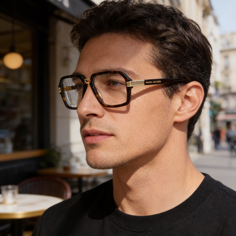 Marc Jacobs Modern Men's Havana Acetate Non-Polarized Sunglasses Lens Width 55mm, Bridge 15mm, Temple 145mm