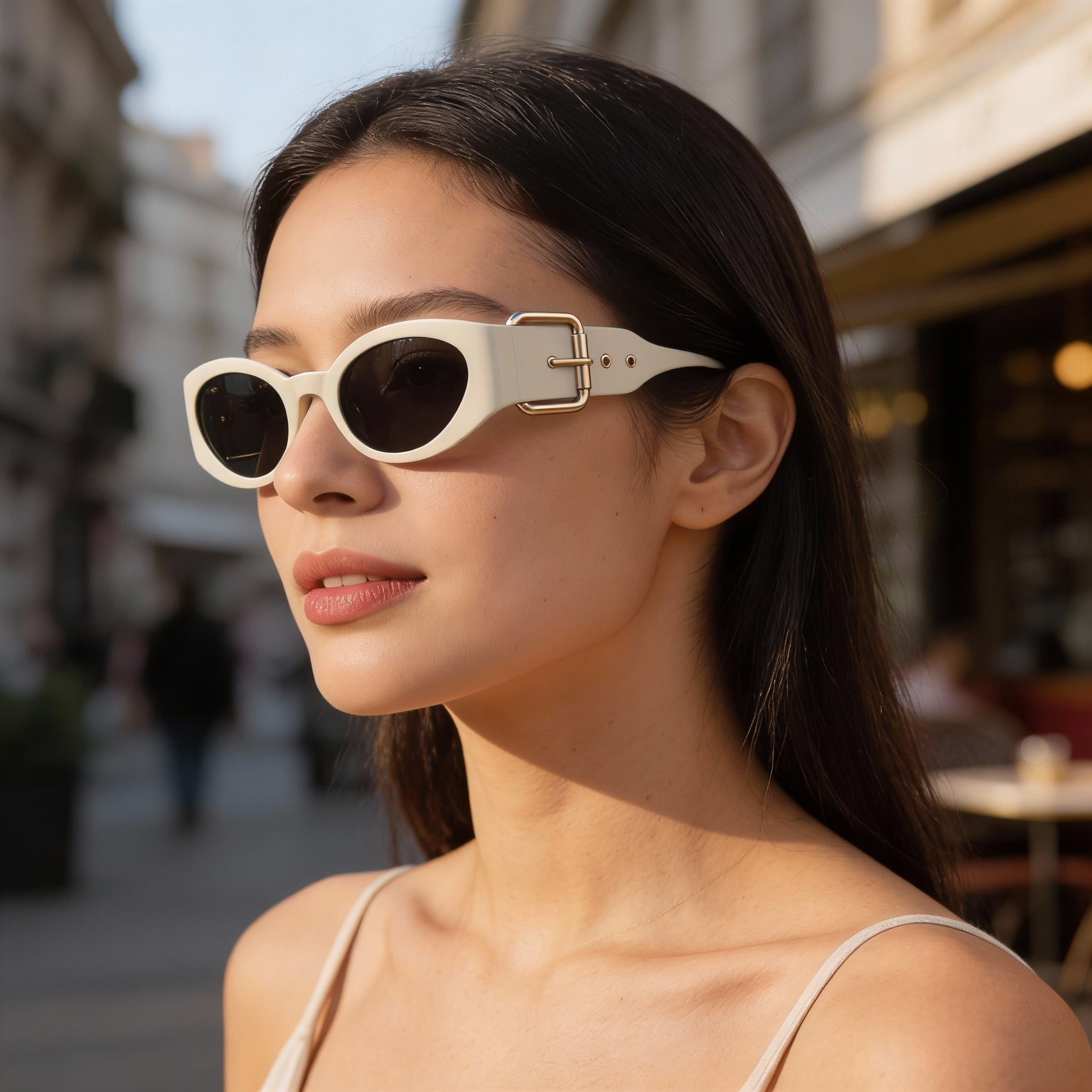 Moschino Metal Trim Women's Ivory Polyamide Injection Grilamid Frame for Prescription Lenses 53-23-135mm, Photo 5