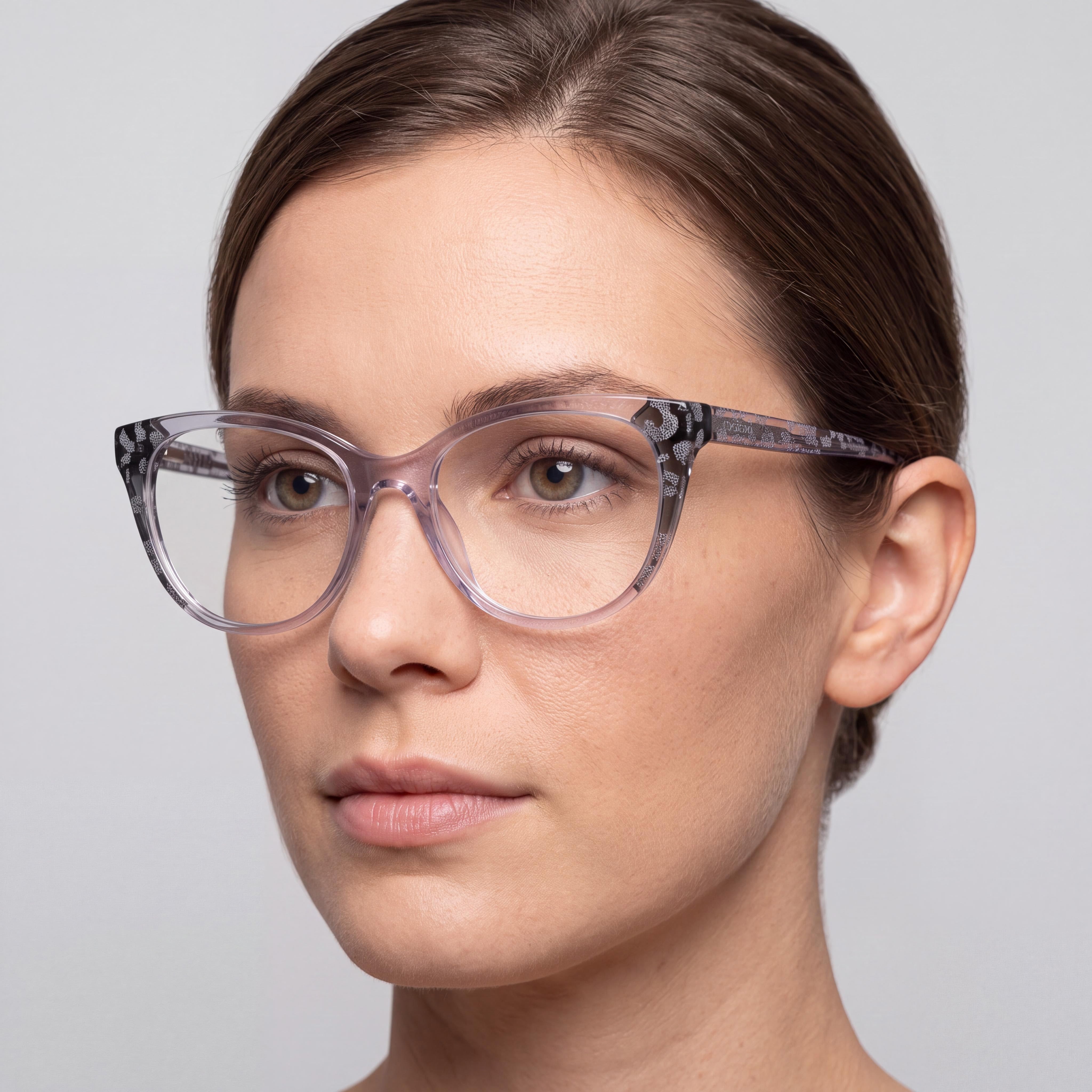 bebe Bb5208 Women's Grey Animal Plastic Full Rim Cat Eye Optical Frame for Prescription Lenses 52-17-135, Photo 5
