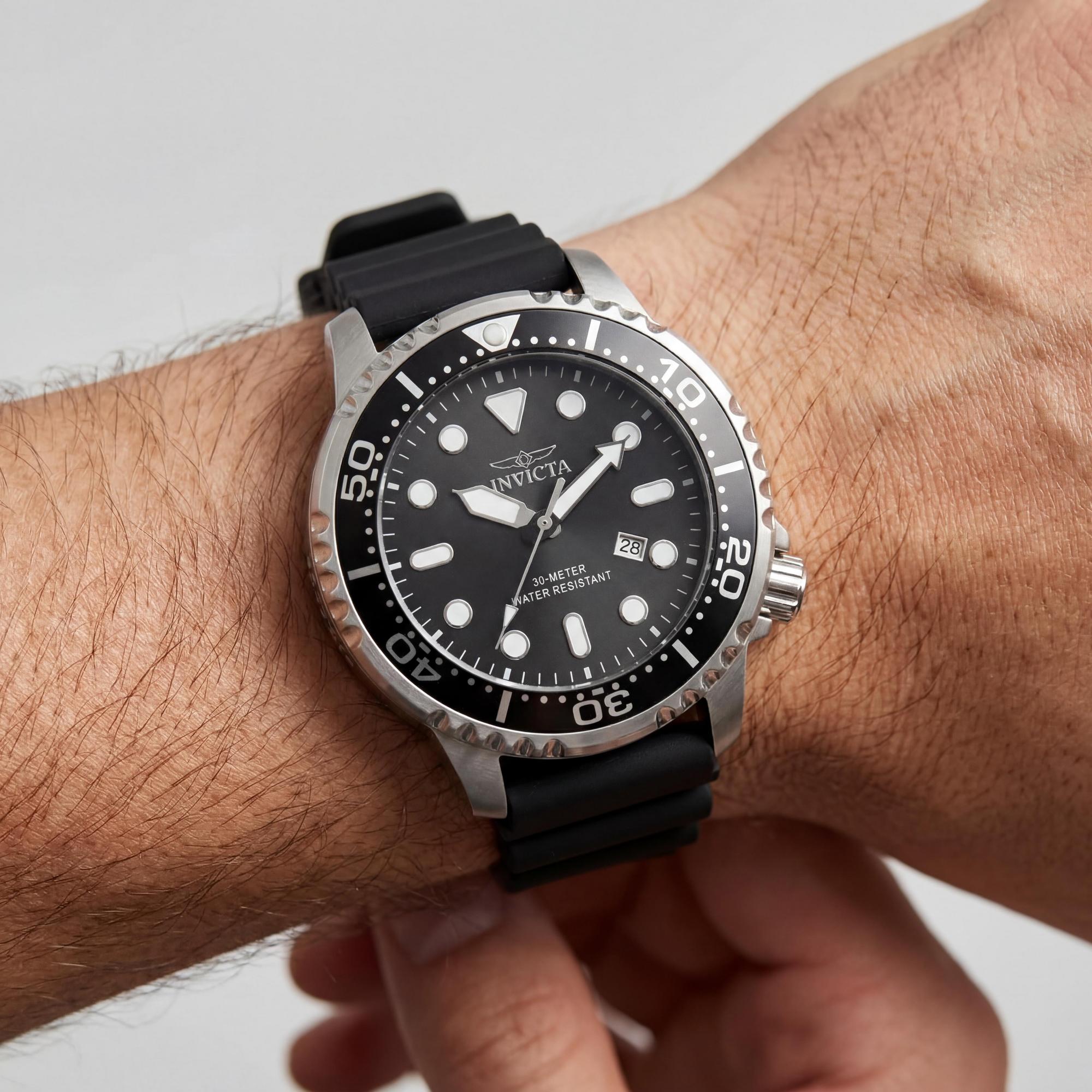 Reloj Invicta Pro Diver 44834 para hombre, de cuarzo, acero inoxidable, 48 mm, esfera negra y correa de silicona negra., Photo 3