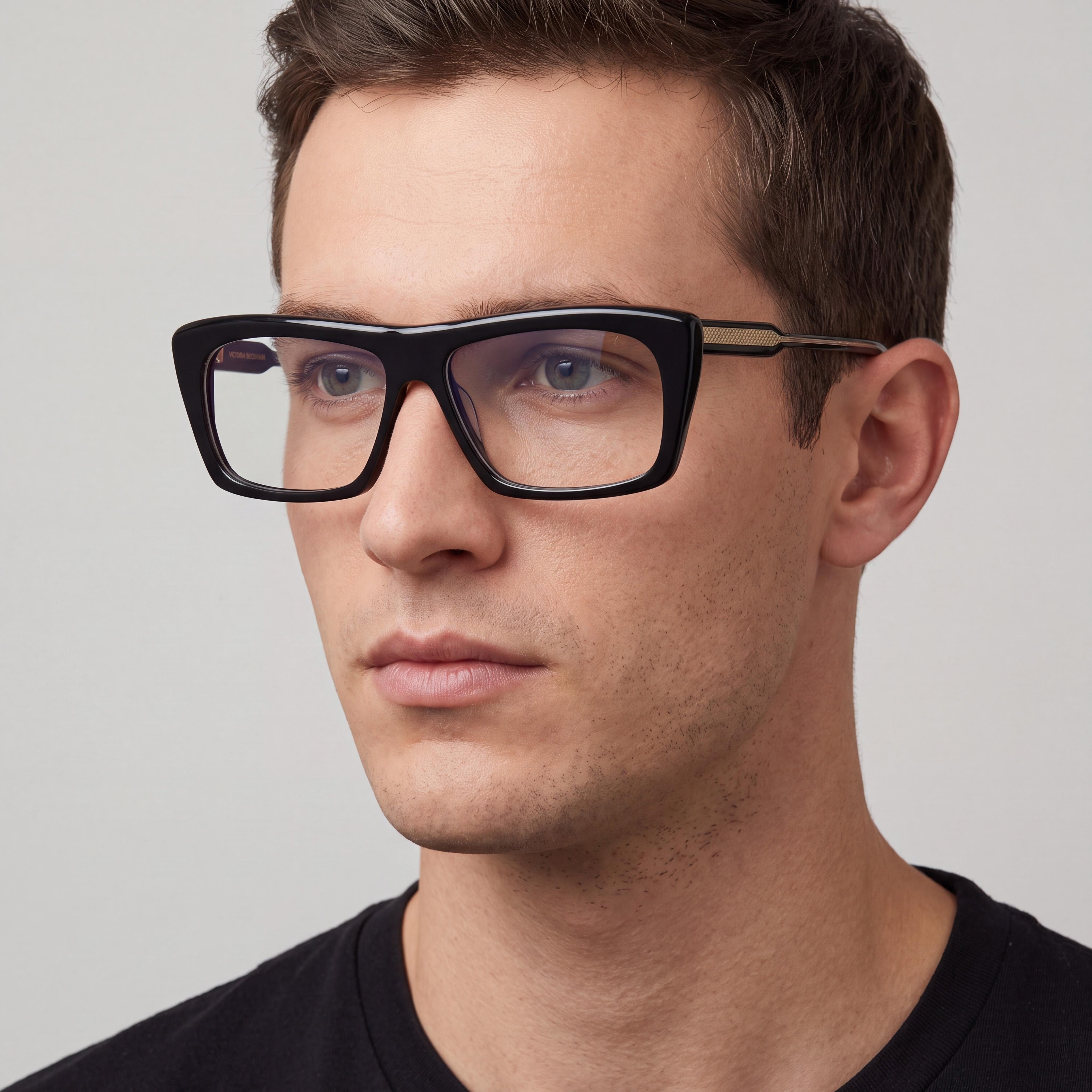 Victoria Beckham Modern Men's Black Alloy Steel Frame Polycarbonate Lens Non-polarised 56mm Eyeglasses, Photo 3