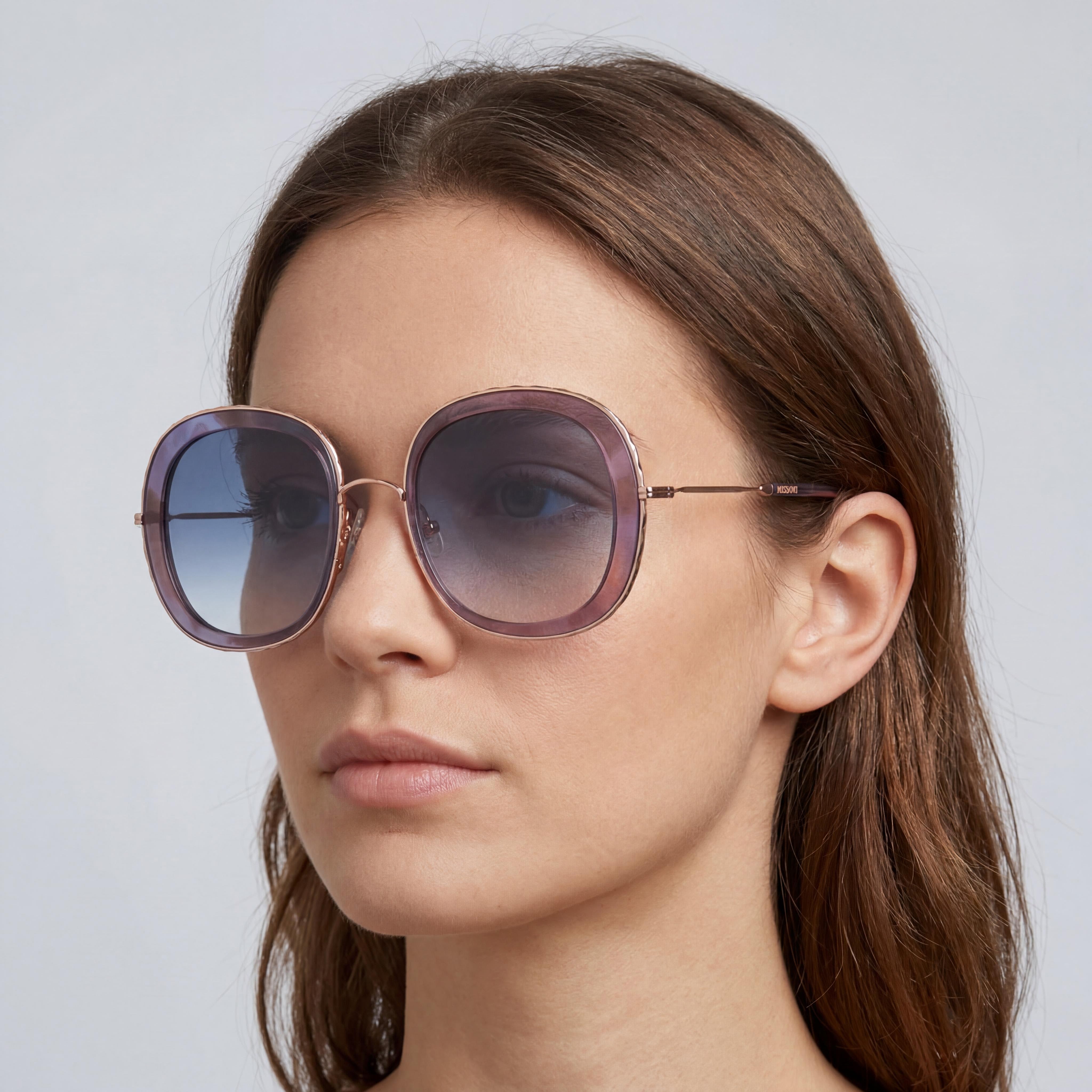 M Missoni Mis 0034/s Gafas de sol casuales para mujer Azuhvna rosadas de acero inoxidable no polarizadas de 53 mm, Photo 5