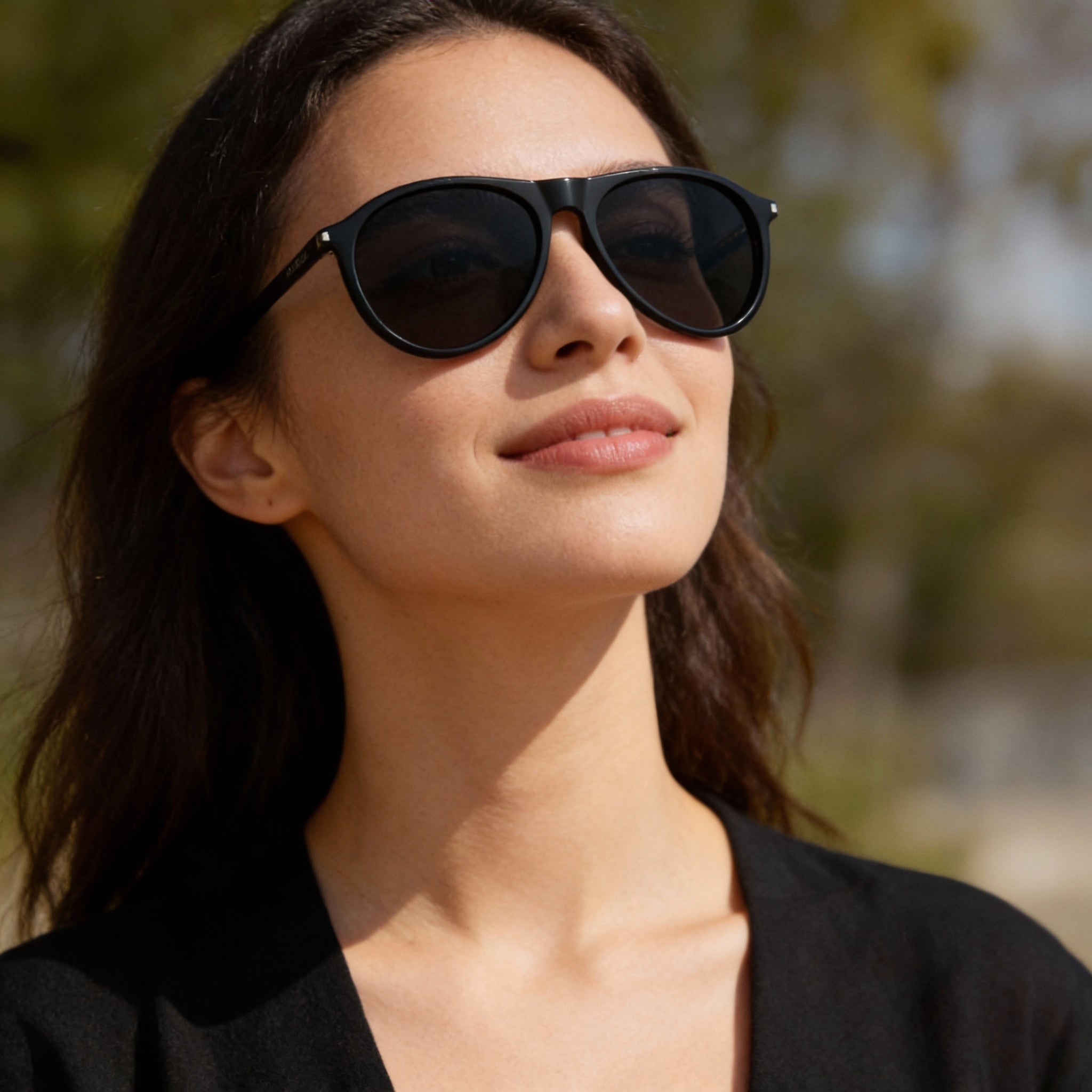 Yves Saint Laurent Aviators Women's Black Acetate Sunglasses 56, Photo 5