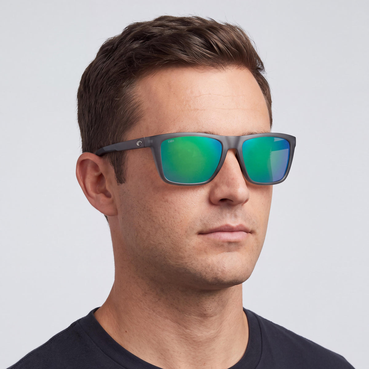 Costa Del Mar Mainsail XL Men's Matte Grey Smoke Green Mirror Polarized 580 Glass UV Protected Sunglasses 59mm, Photo 4