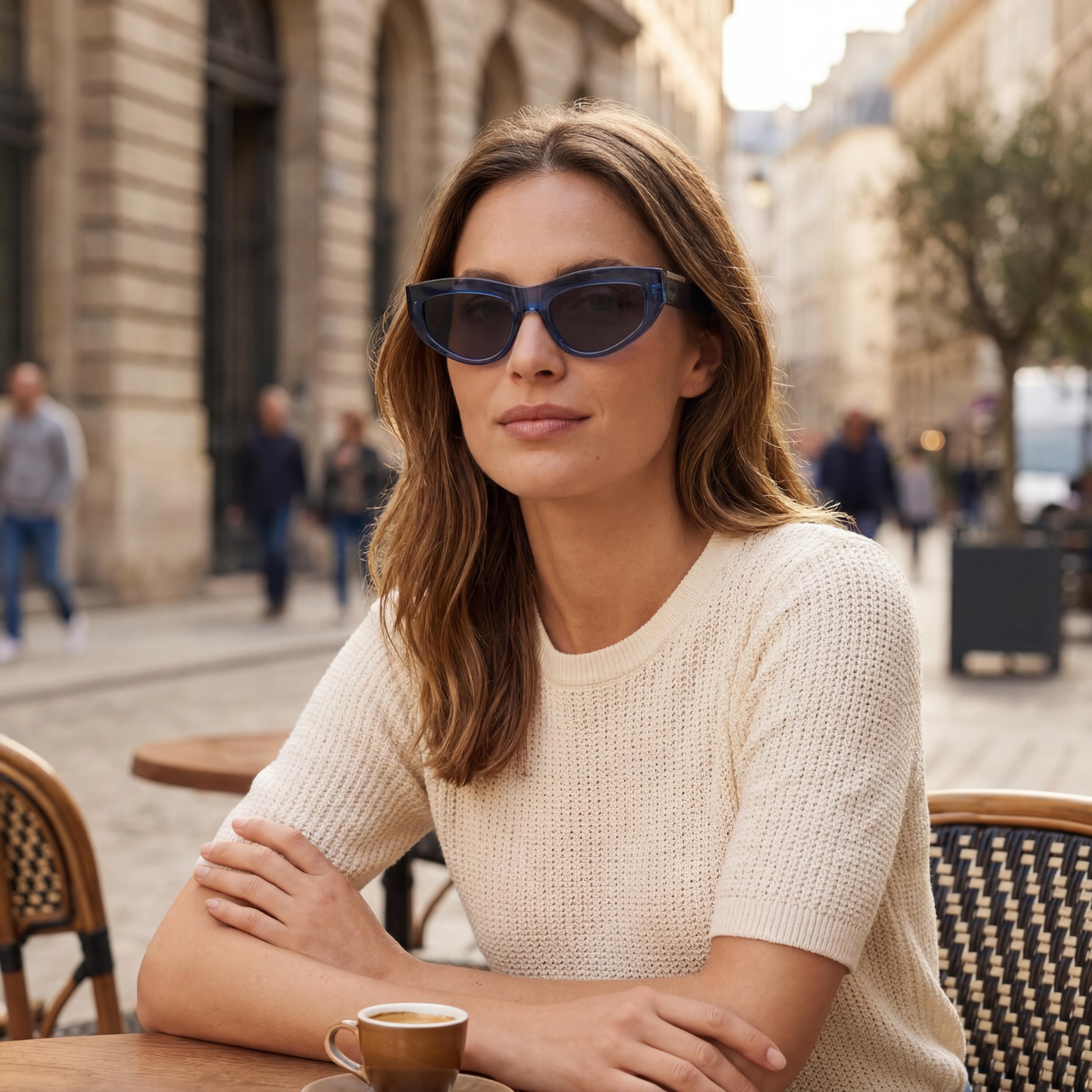 BURBERRY 0be4425u Women's Cat Eye Blue/Dark Grey Plastic Polarized 100% UV Protection 55mm Sunglasses, Photo 4