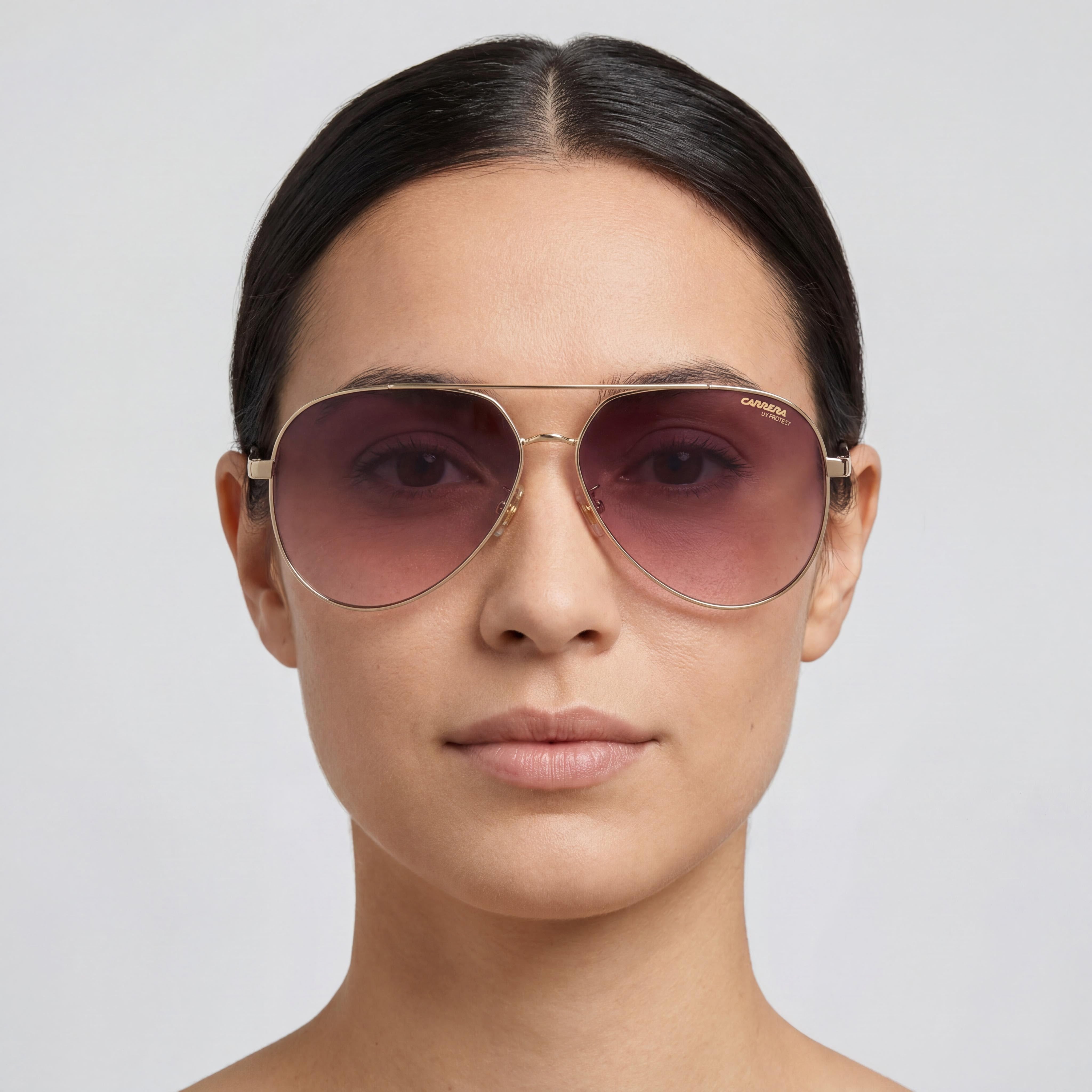 Gafas de sol para mujer Carrera Carrera 3005/S de acero inoxidable, doradas, burdeos, con lentes rosas sombreadas burdeos de 63 mm, protección UV, Photo 4