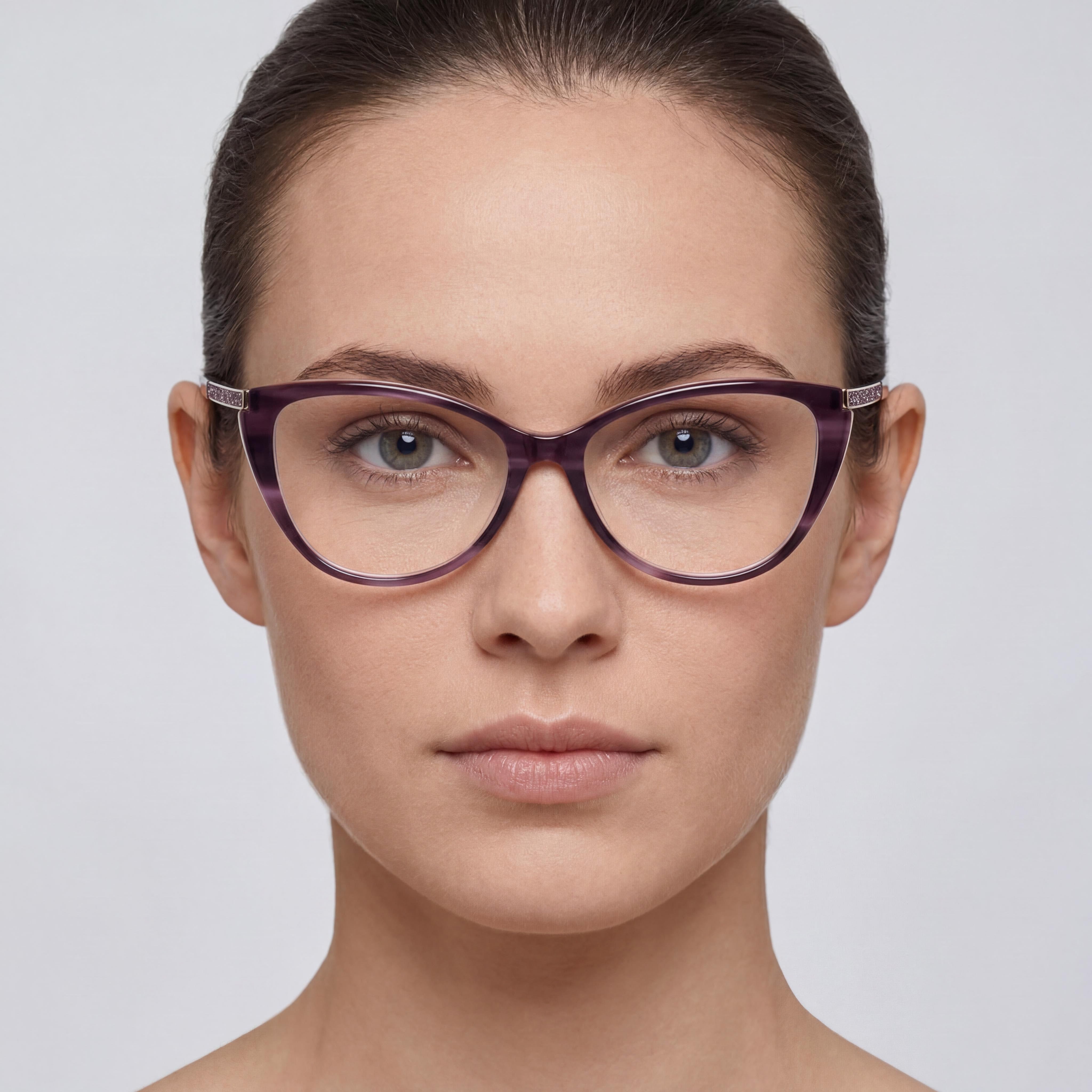 Swarovski Modern SK5414 Women's Optical Eyeglasses with Bordeaux Frame and Polycarbonate Lenses 53mm, Photo 5