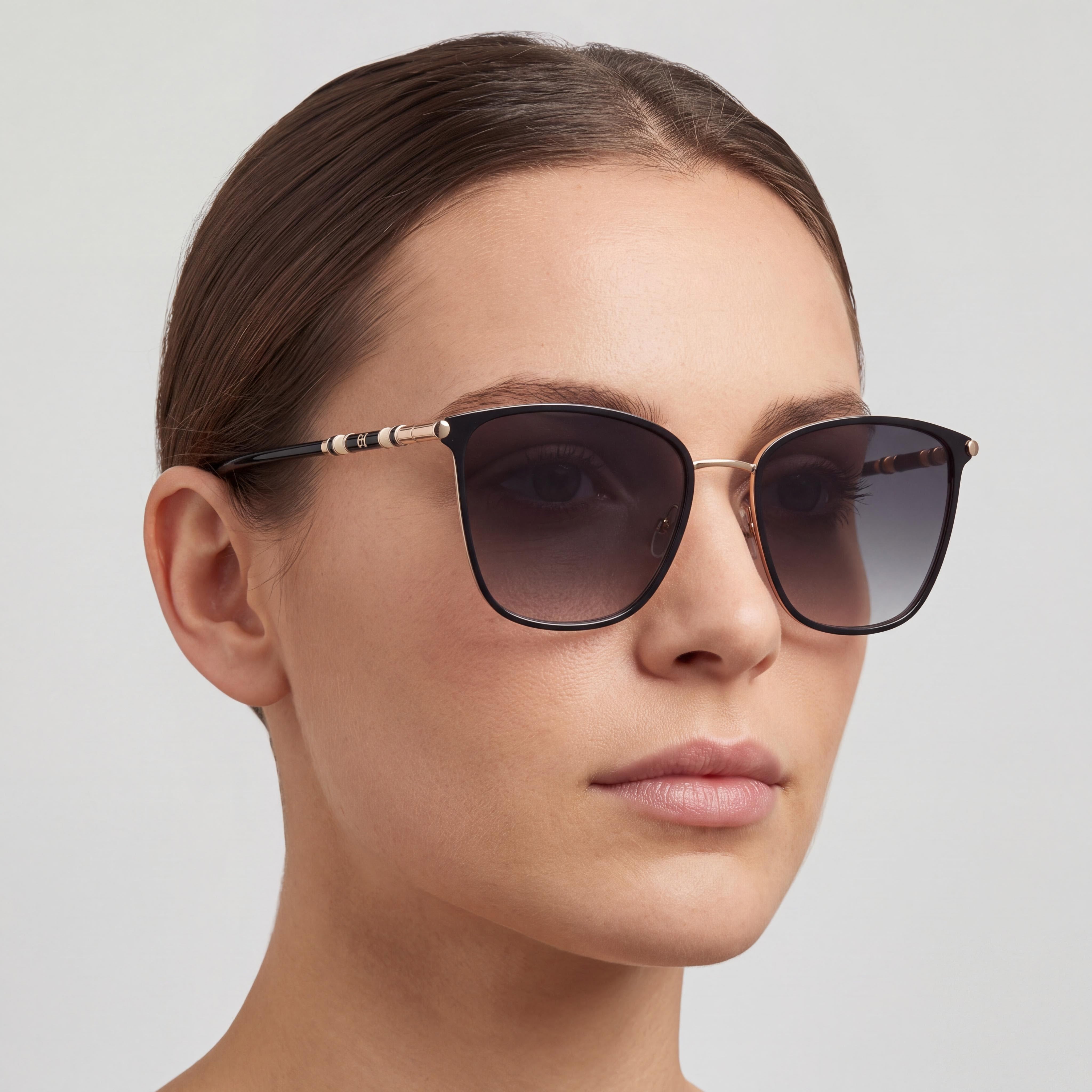 Carolina Herrera Ch 0030/S Gafas de sol para mujer en acero inoxidable dorado y negro, sin polarizar, con protección UV, 56mm, Photo 4