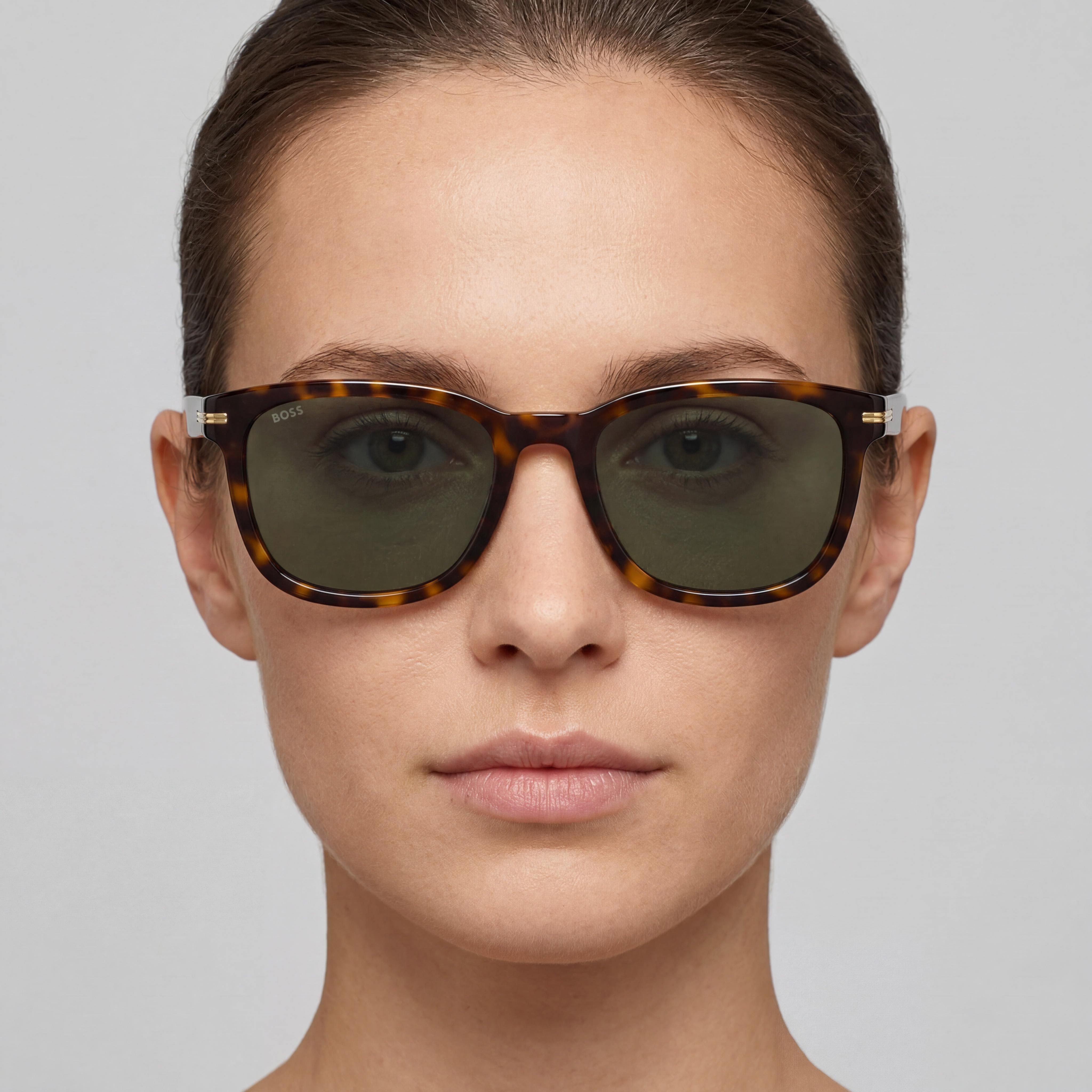 HUGO BOSS BLACK Boss 1722/G/S Gafas de Sol Rectangulares para Mujer de Acetato Multicolor Havana Protección UV 100% No Polarizadas 54mm, Photo 4
