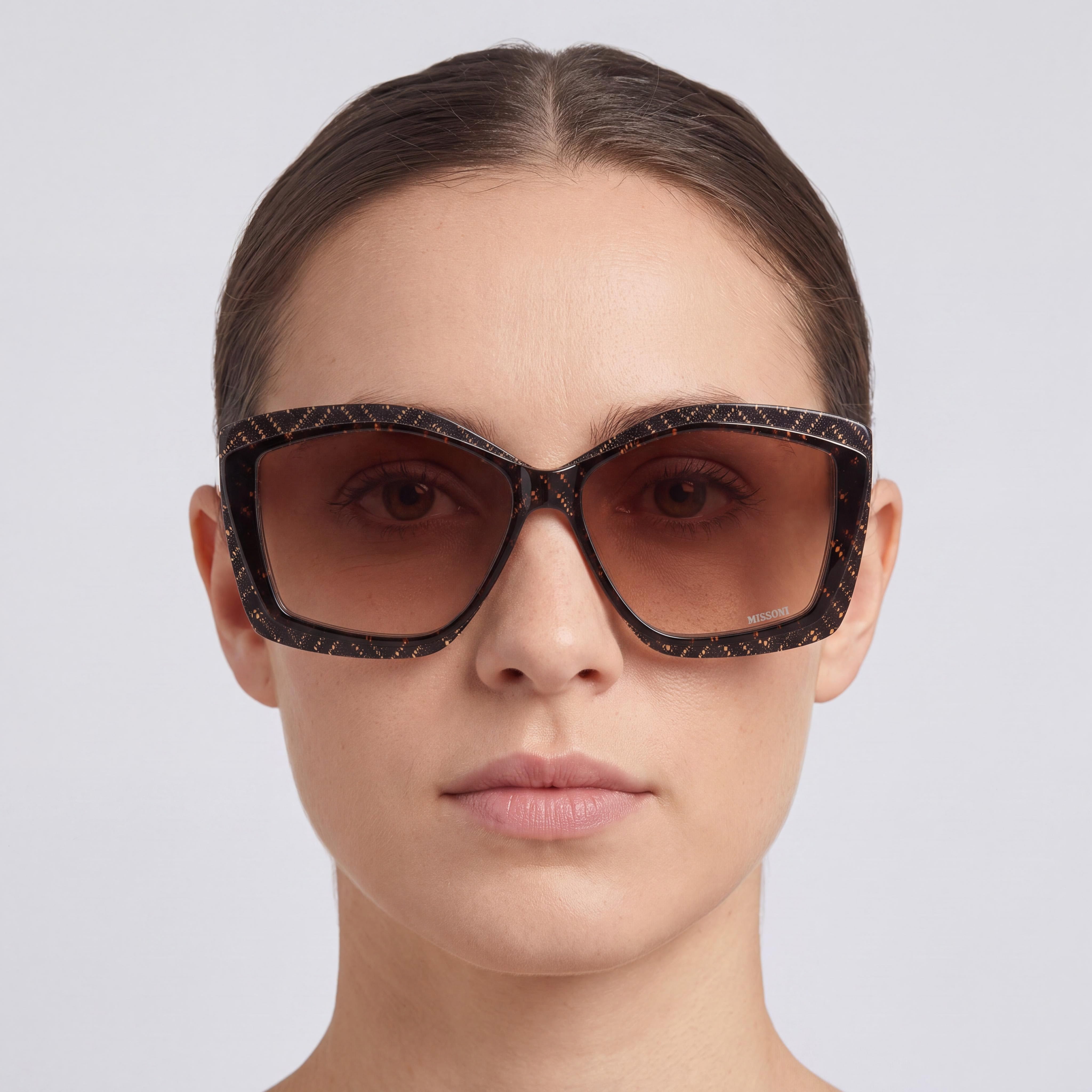 M Missoni Casual Women's Non-Polarized Acetate Frame Havana Pattern Black Sunglasses 58mm Lens Width, Photo 3