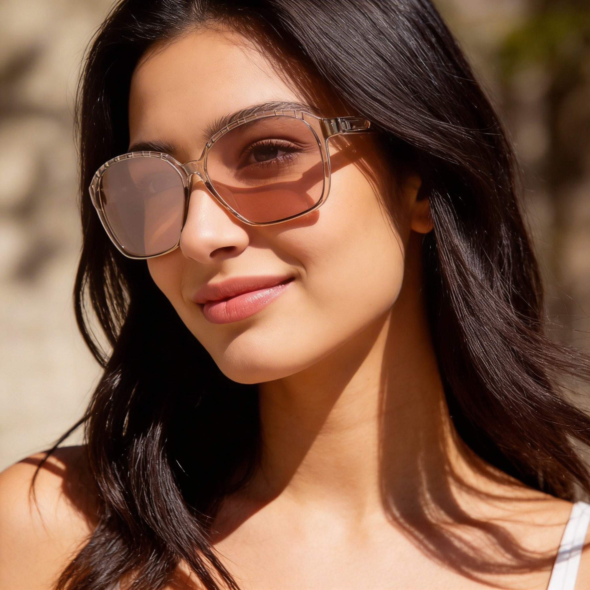 Adidas Classic Women's Plastic Sunglasses Shiny Light Brown Frame Brown Mirror Gradient Non-Polarized UV400 62mm, Photo 4
