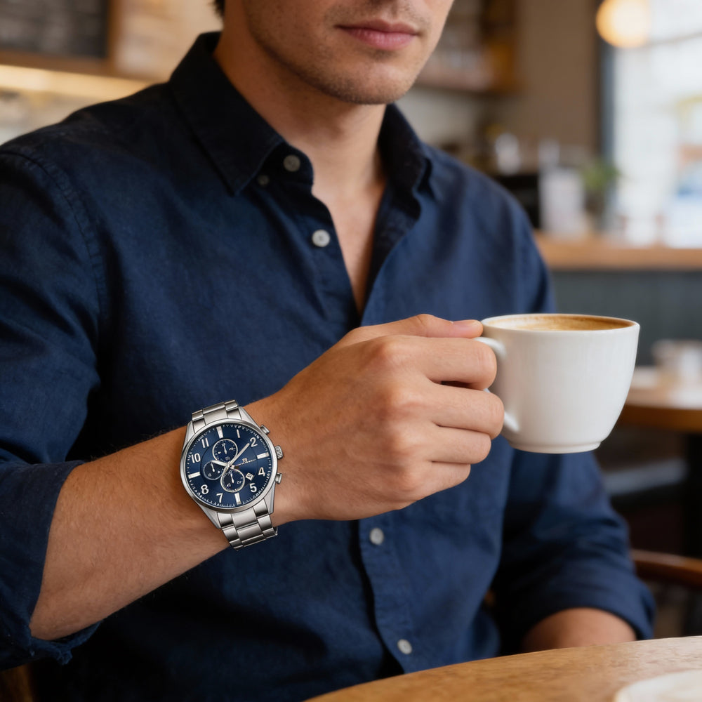 Oceanaut Men's bracelet Stainless Steel Case & Bracelet Blue Dial Quartz Movement Water Resistant Watch