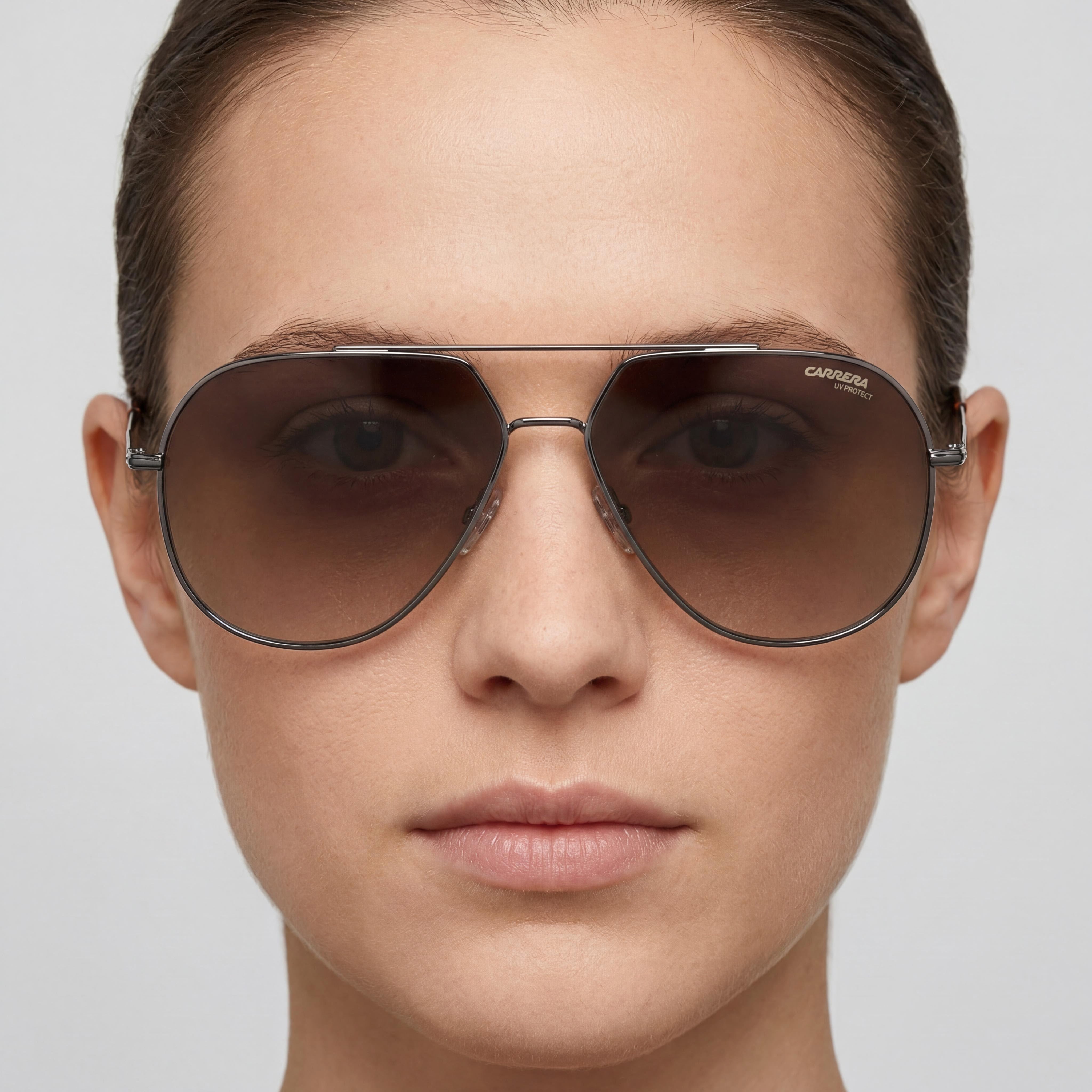 Carrera 274/S - Gafas de piloto unisex de acero inoxidable, color marrón rutenio oscuro, lentes degradadas en gris y marrón, 61 mm, protección UV, Photo 4
