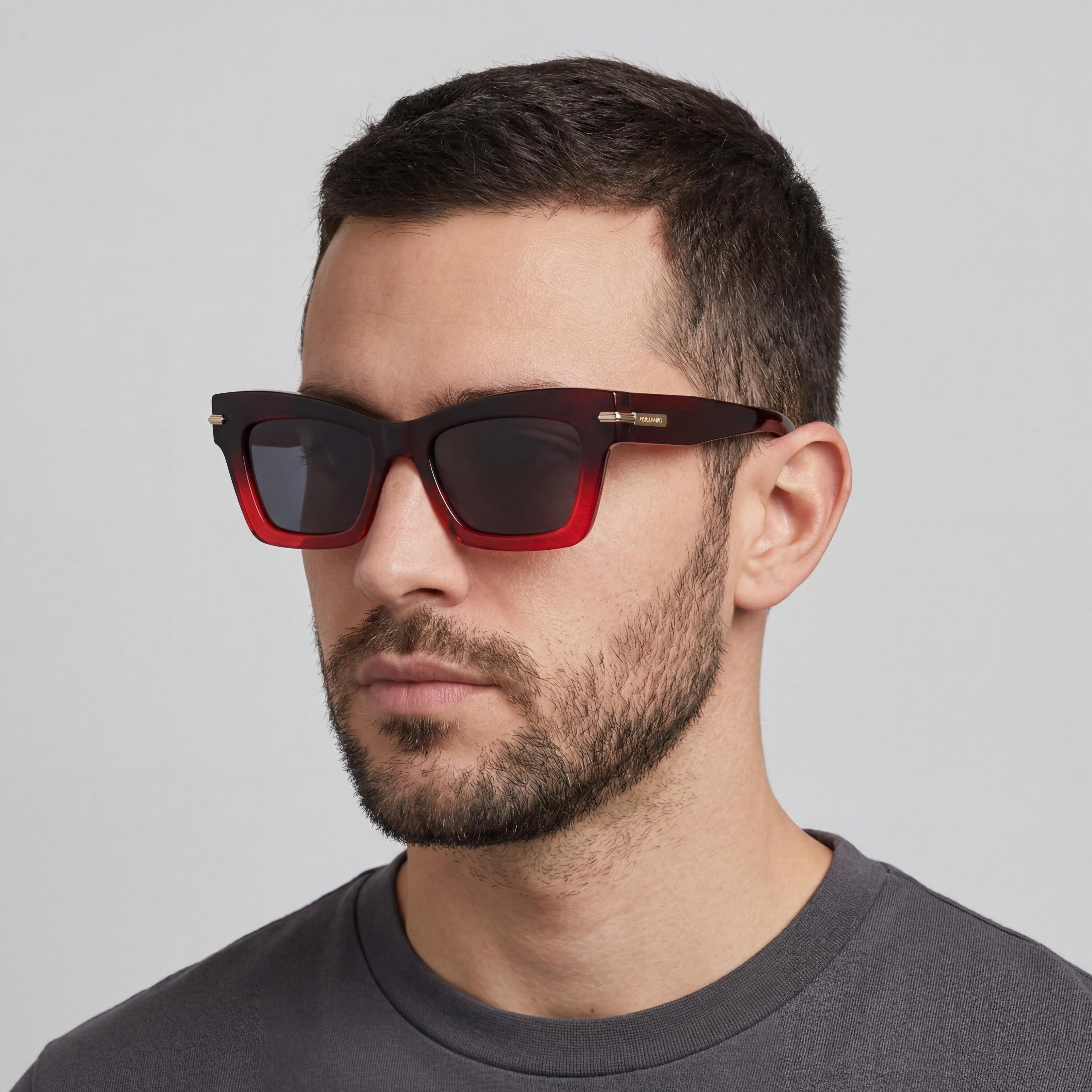 Ferragamo Sf2031s Men's Titanium Dark Red Transparent Frame Protection 52mm Eyewear, Photo 5