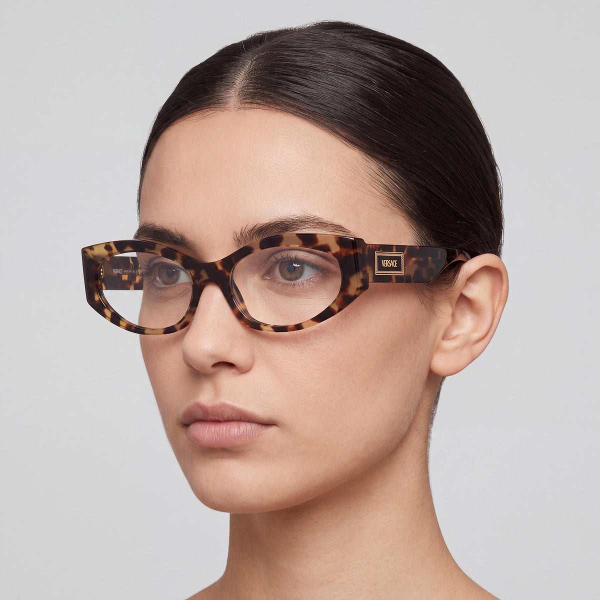 Versace Ve 3369 Women's Sunglasses, Acetate Frame, Polycarbonate Lenses, Brown Yellow Havana, 53mm, Photo 3