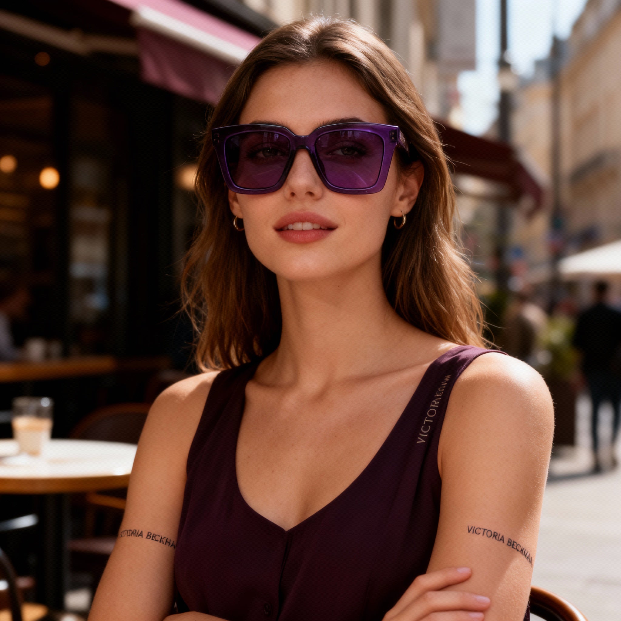 Victoria Beckham Modern VB644S Women's Acetate Purple Non-Polarized UV Protection Sunglasses 53mm, Photo 3
