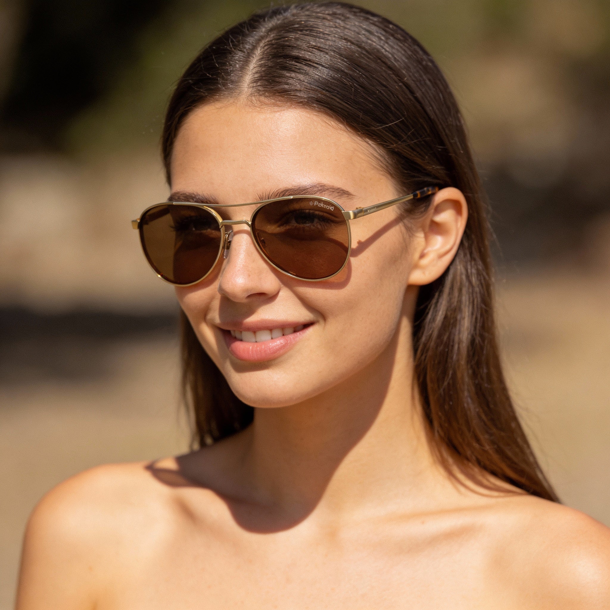 Polaroid Pld 6070/S/X Women's Gold/Tortoise Stainless Steel Pilot Dark Brown Polarized UV Protection Sunglasses 56mm, Photo 5