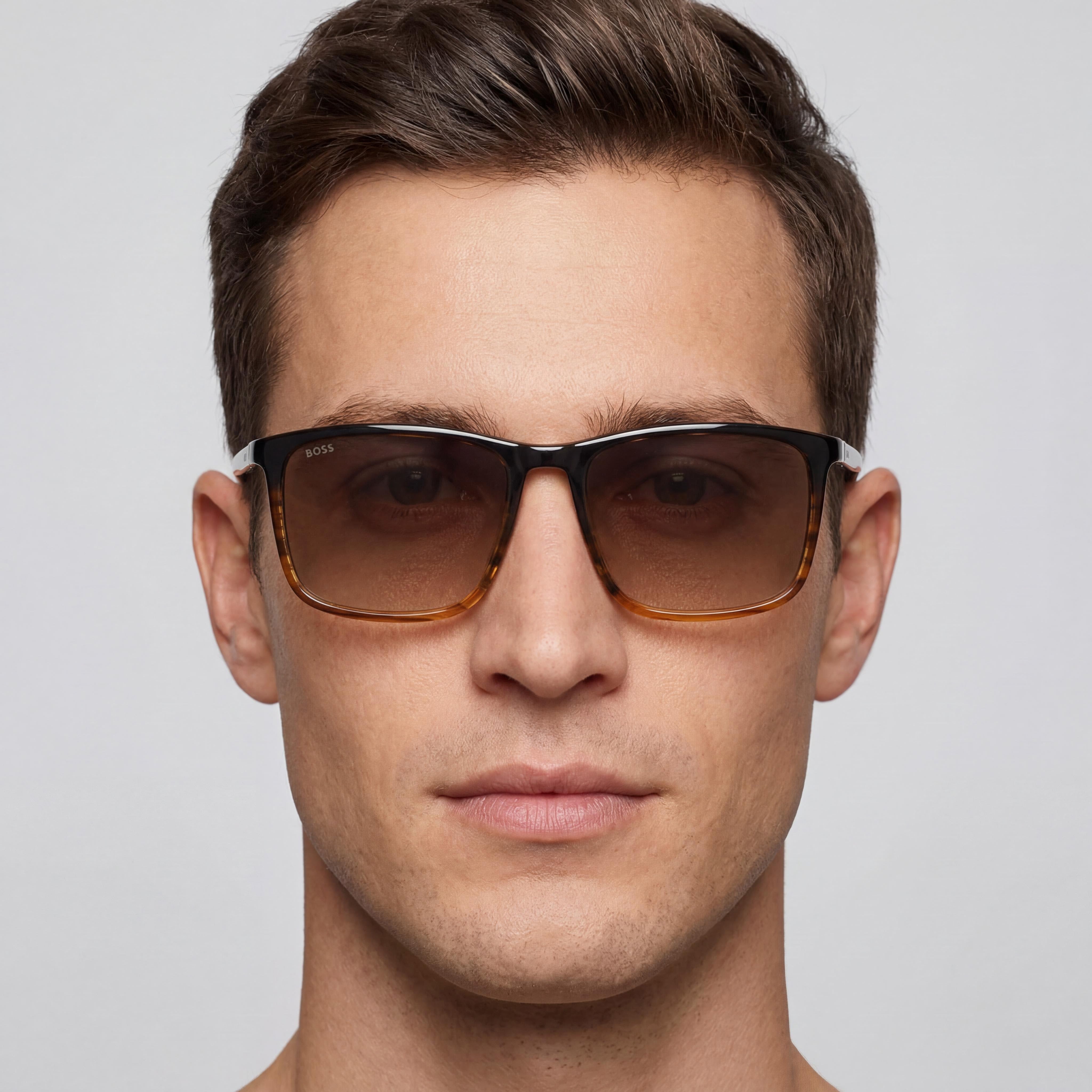 Hugo Boss Brown Rectangle Sunglasses for Men, 56mm, Photo 4