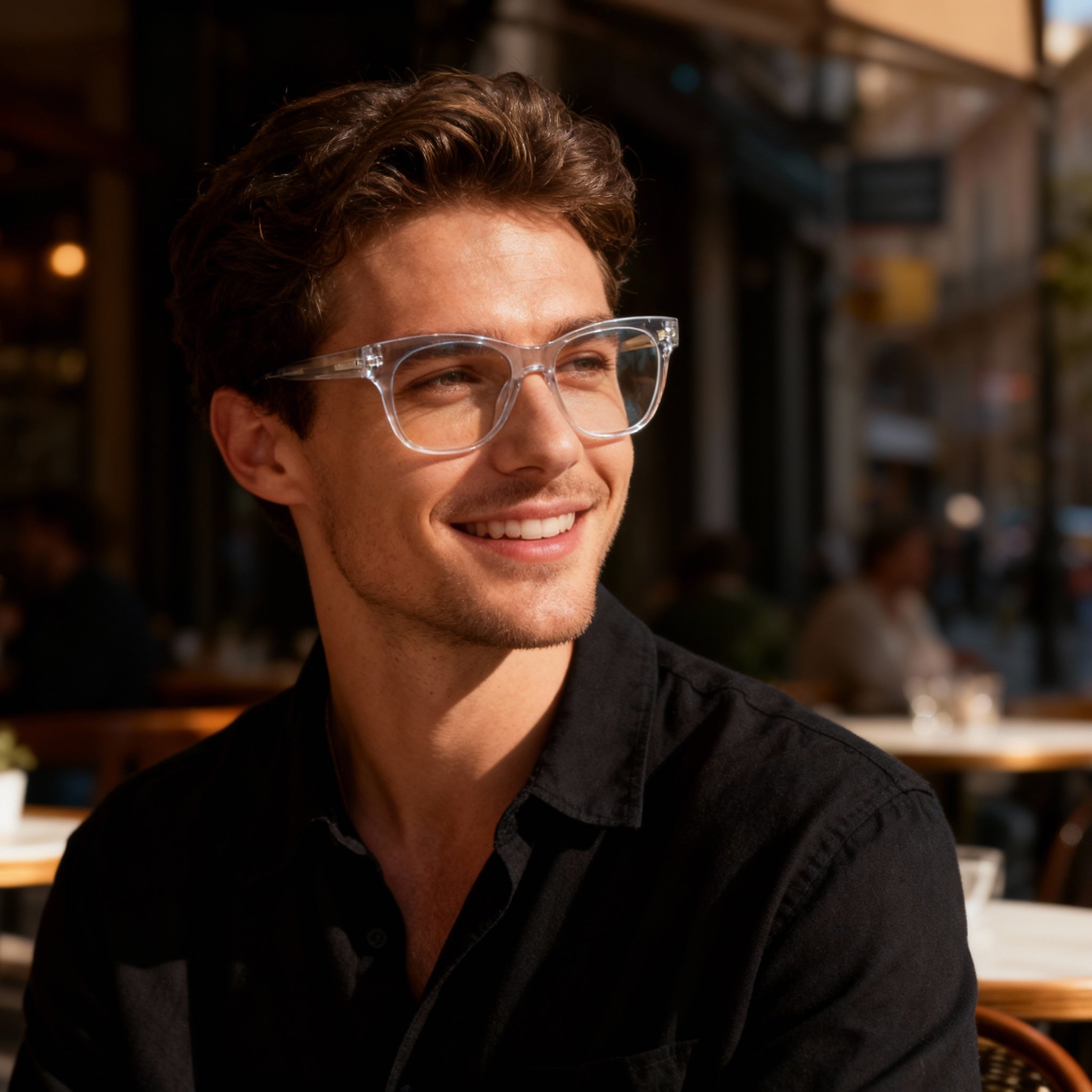 MCALLISTER Mc4504 Men's Cat-Eye Metal Grey Crystal Polarized Clear Polycarbonate Eyeglasses 52-19-140, Photo 4