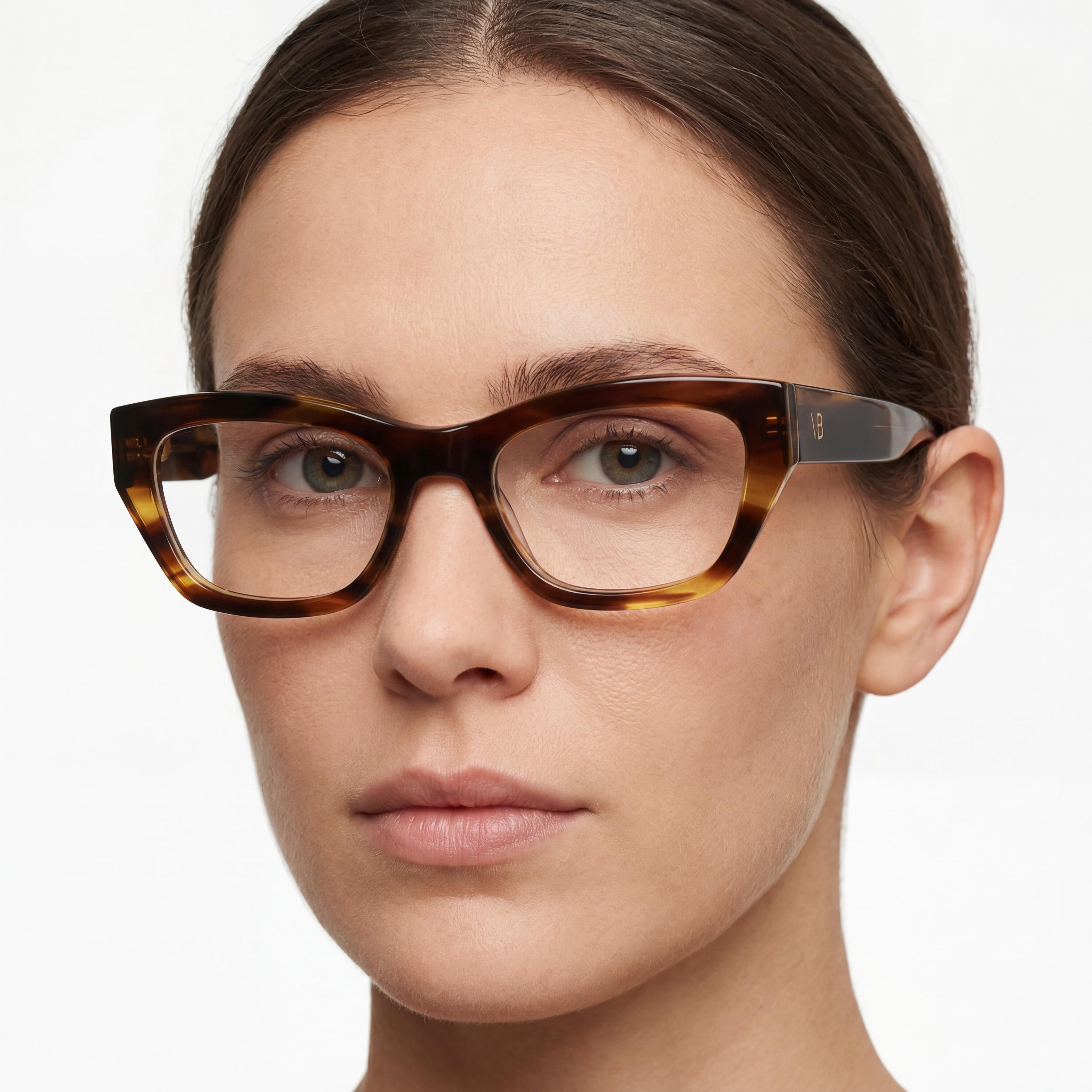 Victoria Beckham Vb2675 Striped Khaki Women's Optical Frames 53-17-140, Photo 4