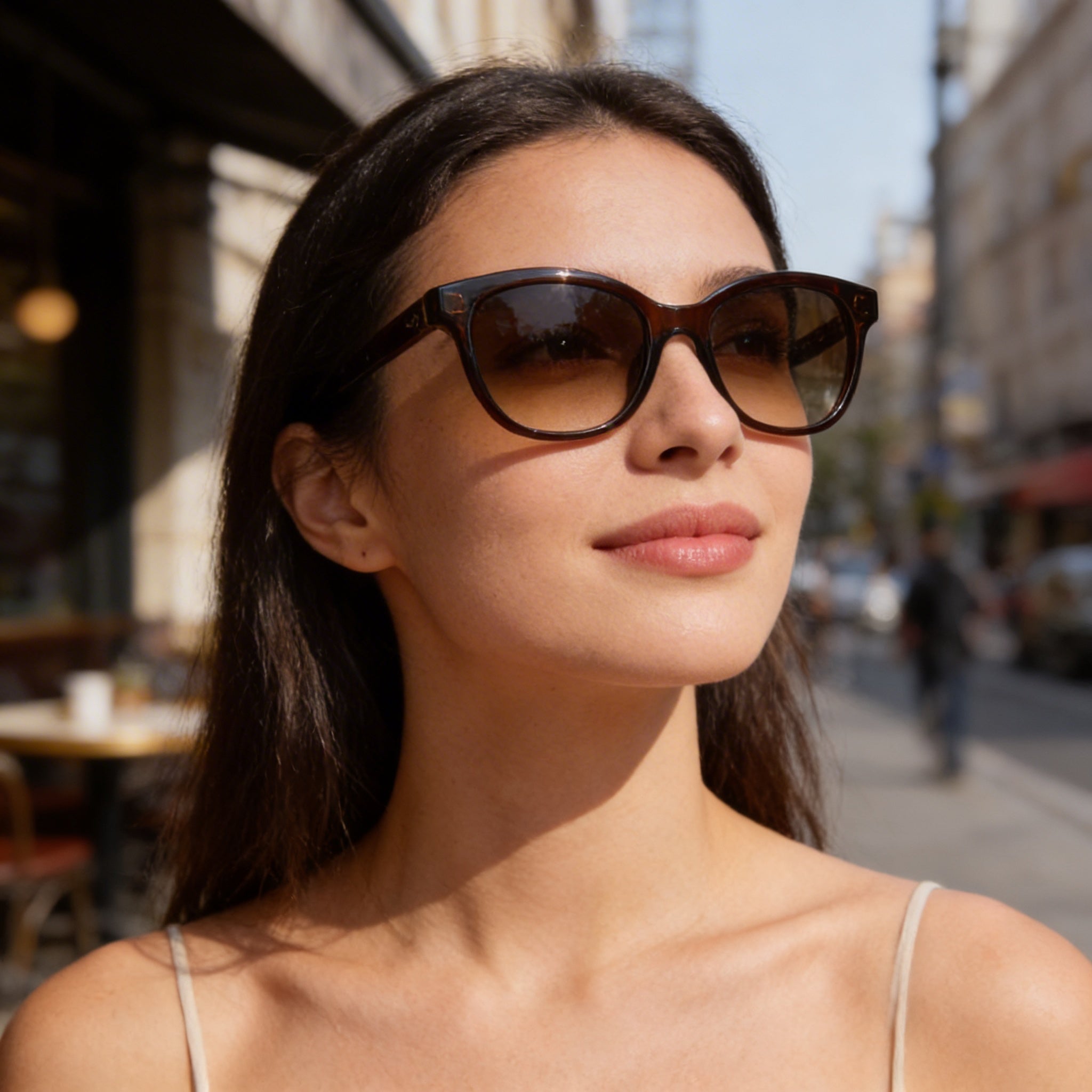 Salvatore Ferragamo SF834S Unisex Rectangular Crystal Wine Plastic Brown Gradient Non-Polarized Sunglasses, 55mm, Photo 4