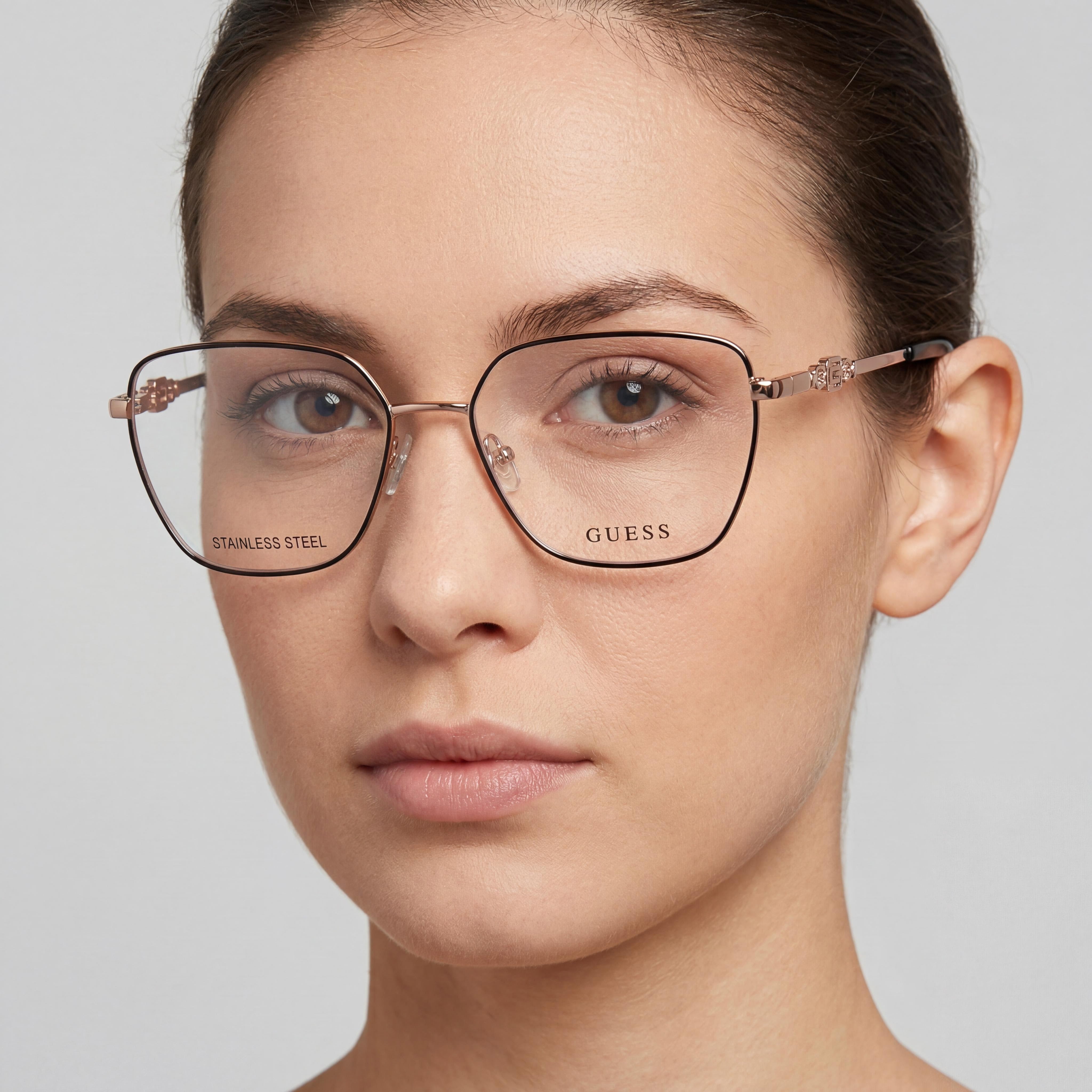 Gafas de mujer Guess GU2952 negras con detalles en oro rosa, 53 mm, Photo 4